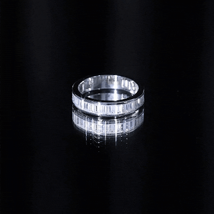 1/2 CT Channel Set Baguette Cut Zircon Eternity Band Ring AAAA - Rosec Jewels