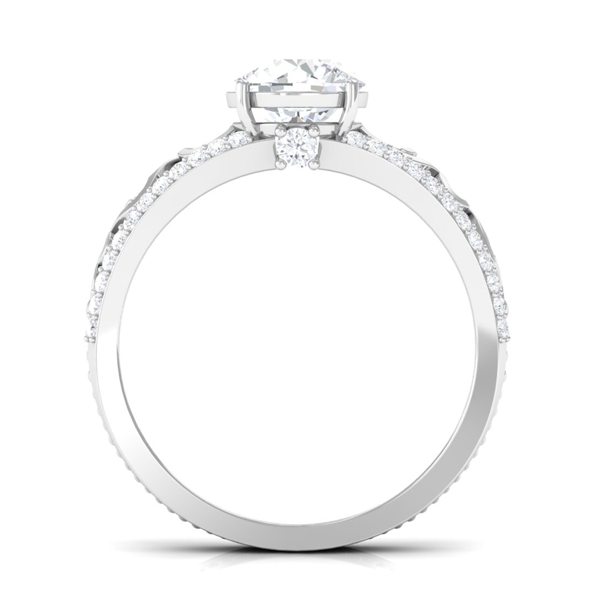 Rosec Jewels-Solitaire 1 Carat Cubic Zirconia Vintage Looking Engagement Ring