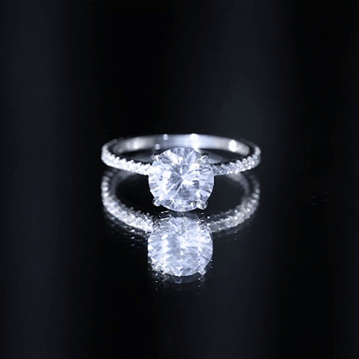 Certified 4.4 Carat Cubic Zirconia Solitaire Engagement Ring for Women AAAA - Rosec Jewels