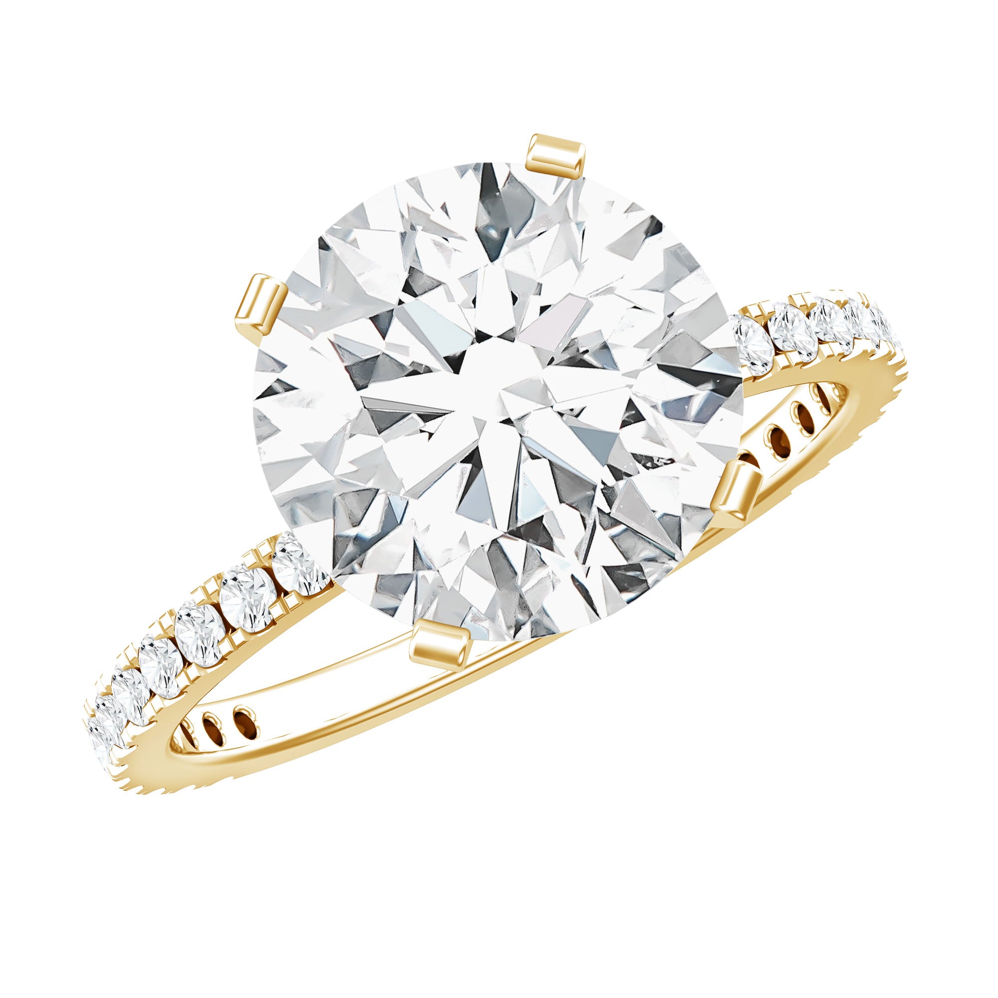 Certified 4.4 Carat Cubic Zirconia Solitaire Engagement Ring for Women AAAA - Rosec Jewels