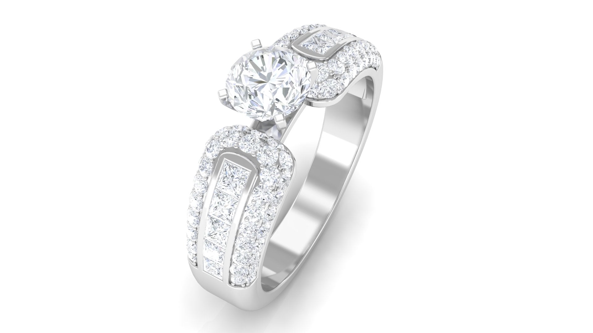 Rosec Jewels-Certified Cubic Zirconia Statement Engagement Ring