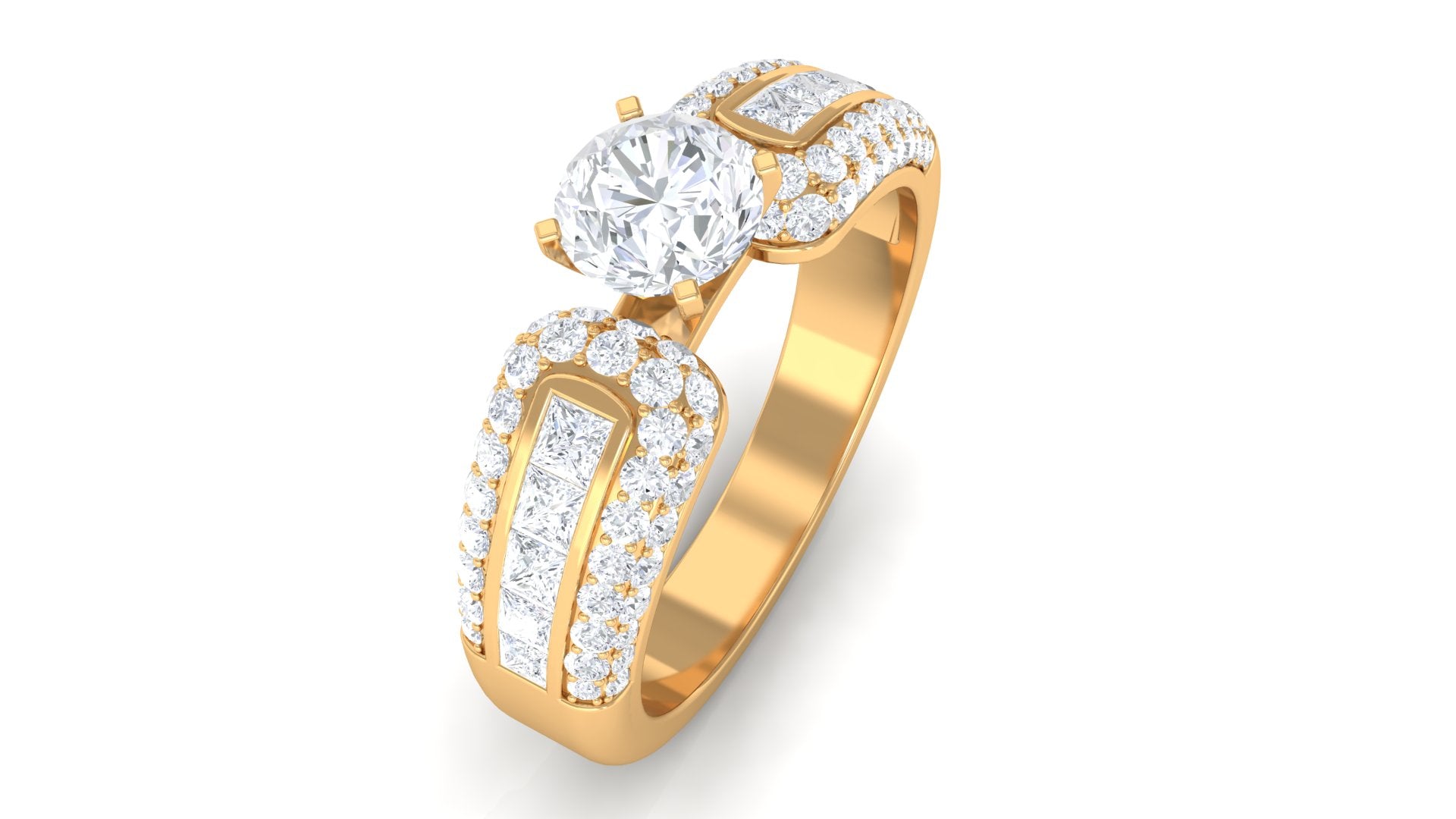 Rosec Jewels-Certified Cubic Zirconia Statement Engagement Ring