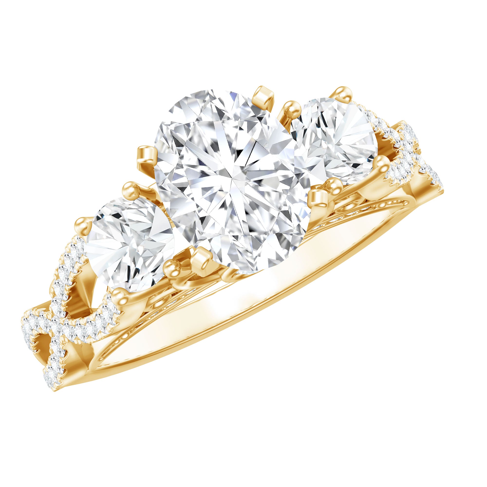 Cubic Zirconia Vintage Inspired Infinity Engagement Ring AAAA - Rosec Jewels