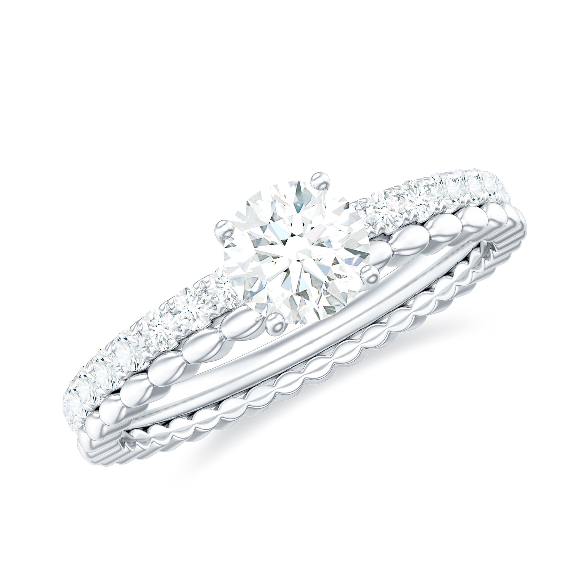1.50 CT Certified Zircon Solitaire Engagement Ring AAAA - Rosec Jewels