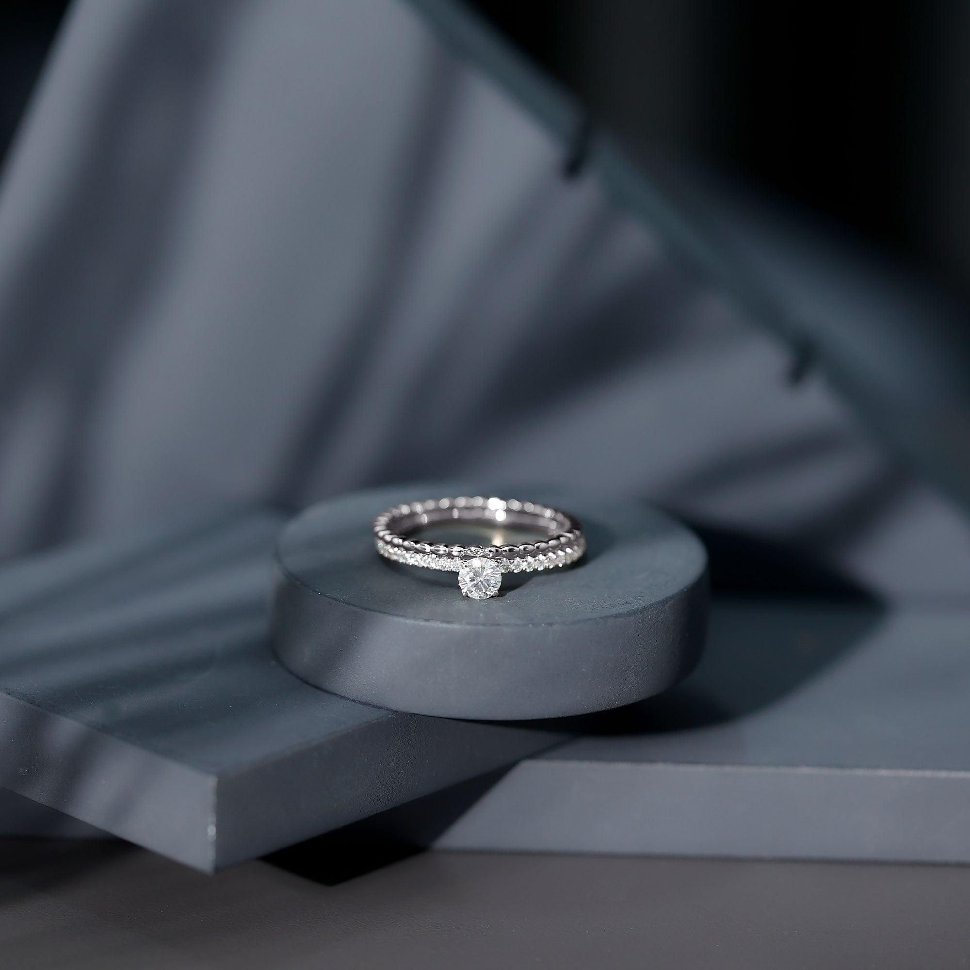 1.50 CT Certified Zircon Solitaire Engagement Ring AAAA - Rosec Jewels