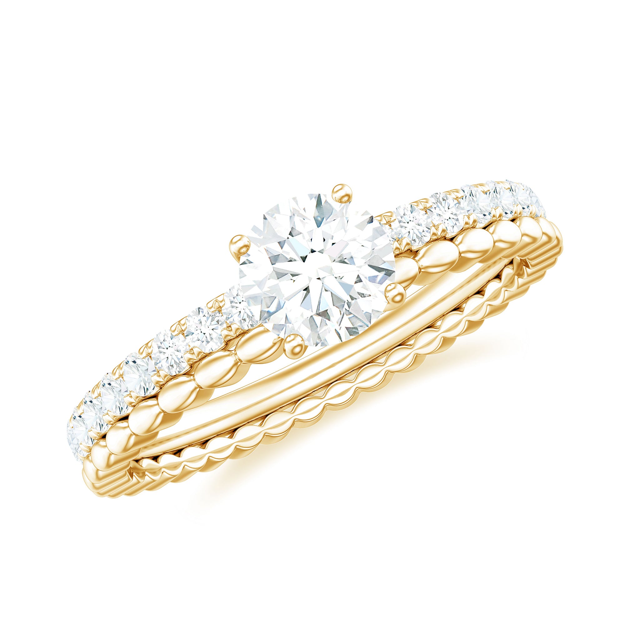 1.50 CT Certified Zircon Solitaire Engagement Ring AAAA - Rosec Jewels