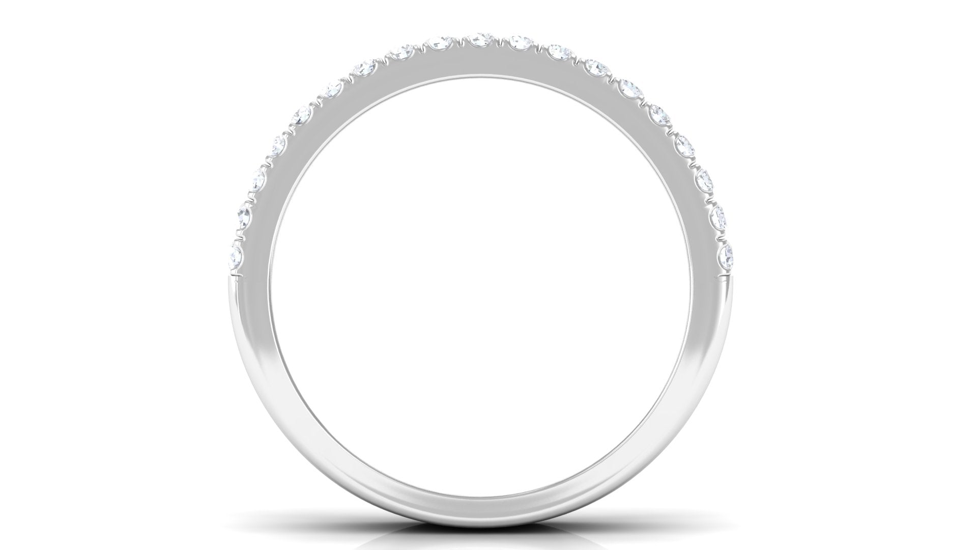 1.50 CT Certified Zircon Semi Eternity Ring in Pave Setting AAAA - Rosec Jewels