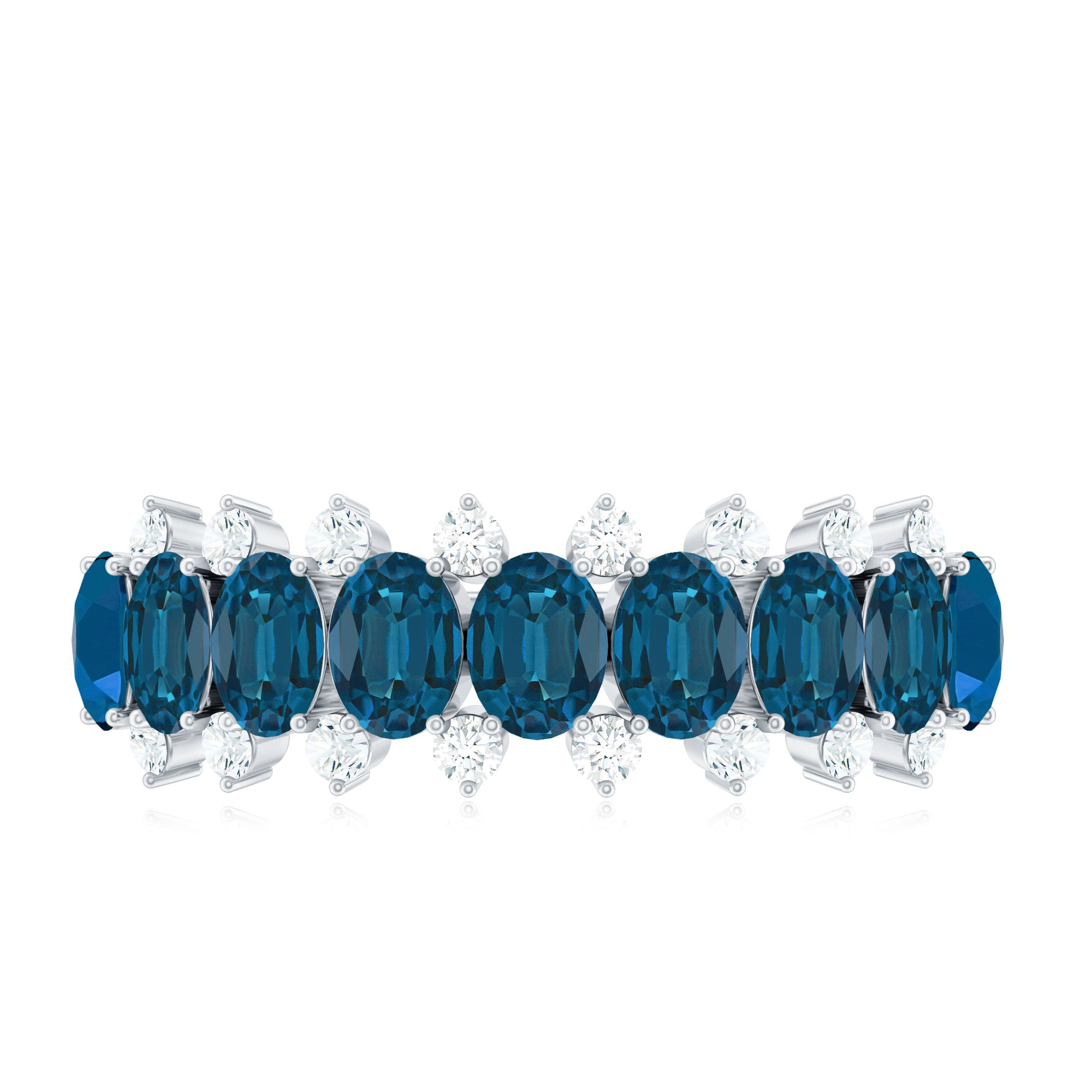 Rosec Jewels-London Blue Topaz Half Eternity Band with Certificate
