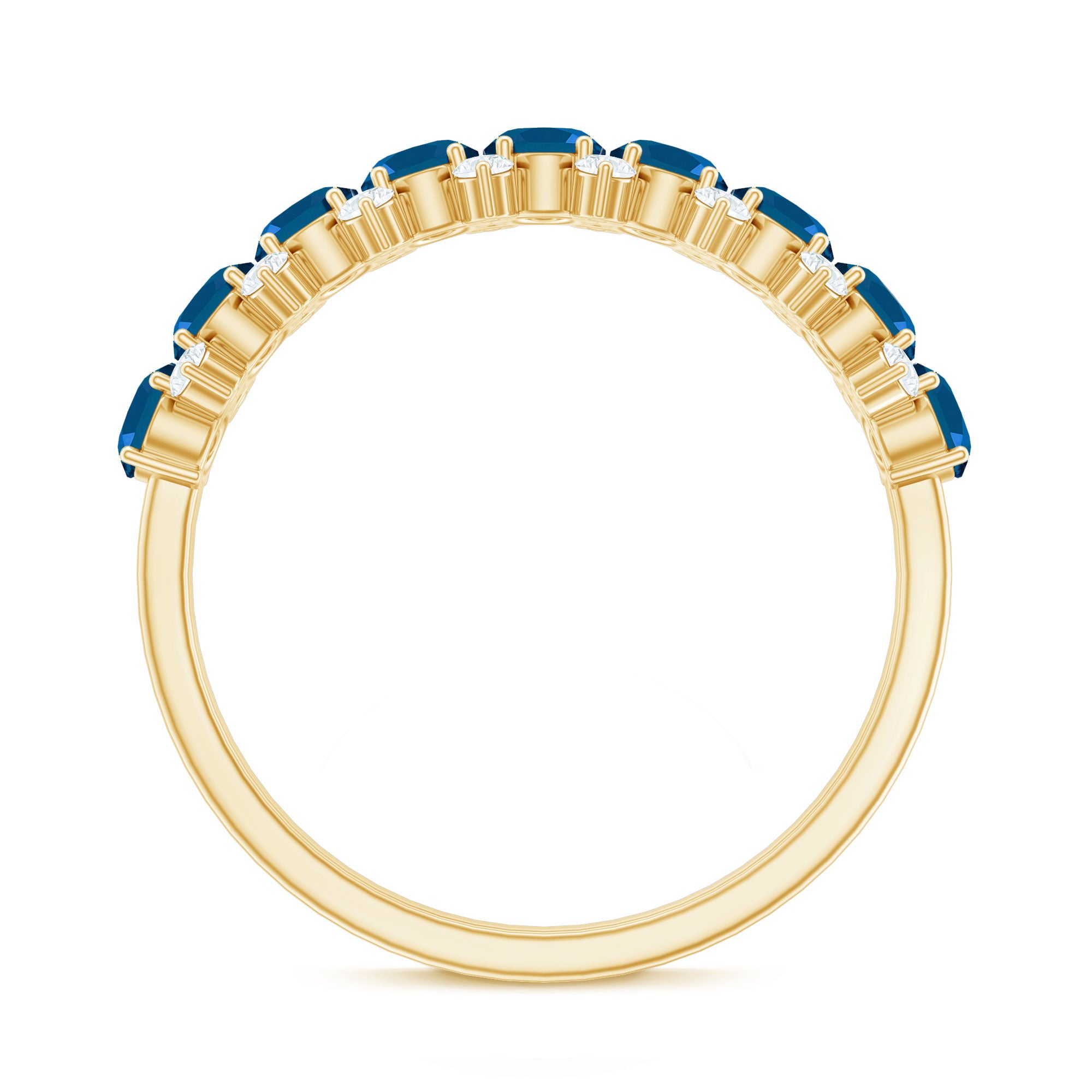 Rosec Jewels-London Blue Topaz Half Eternity Band with Certificate