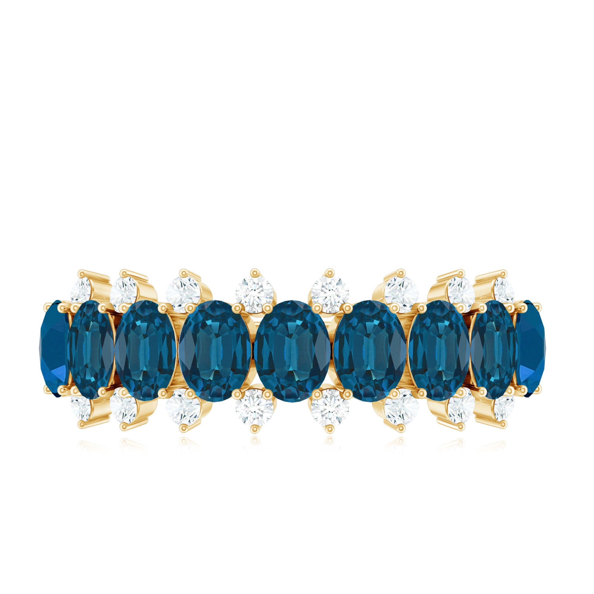 Rosec Jewels-London Blue Topaz Half Eternity Band with Certificate