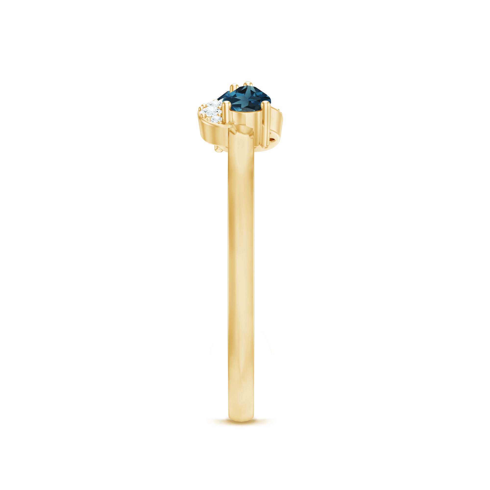 Rosec Jewels-Pear Shape London Blue Topaz Infinity Promise Ring with Diamond