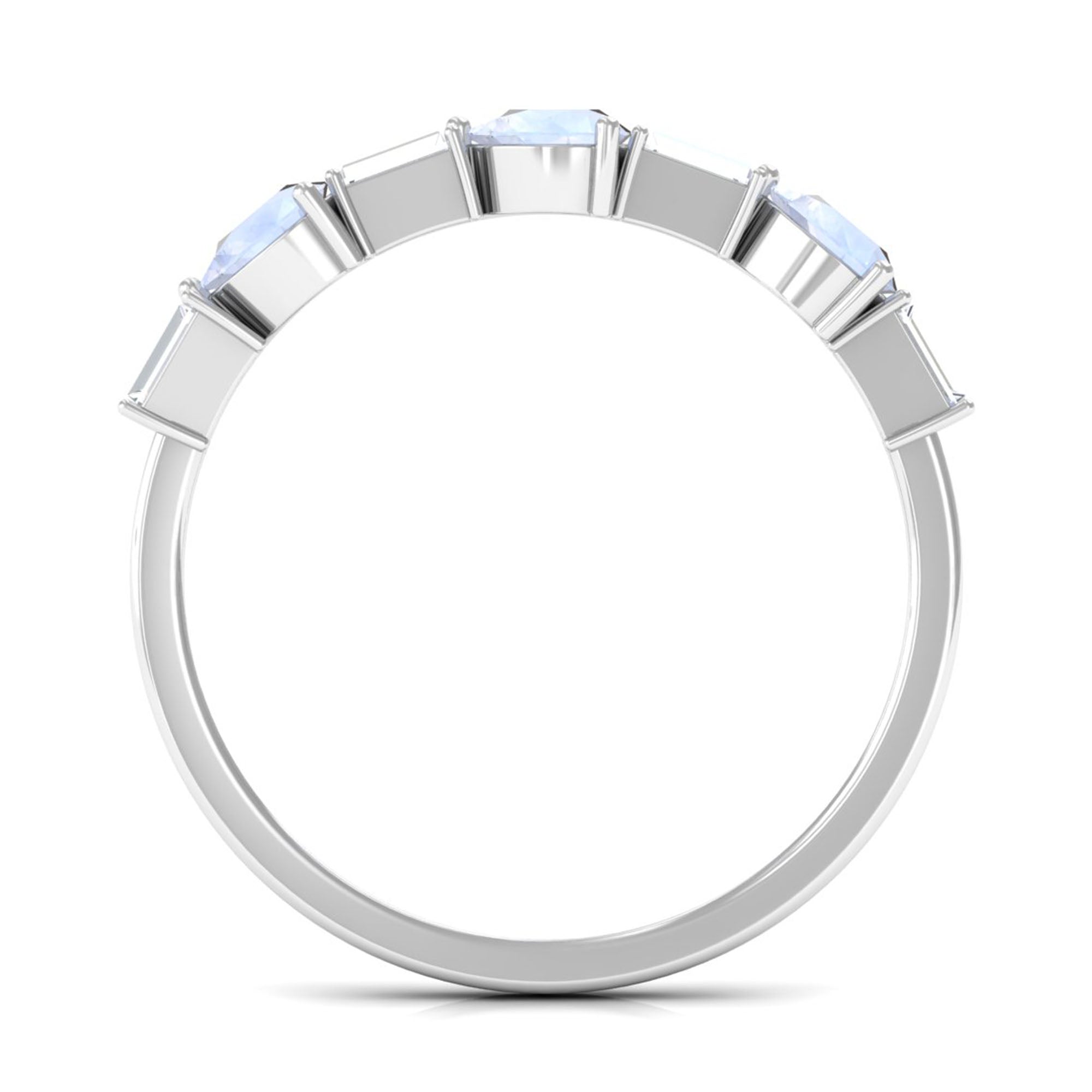 Rosec Jewels-Moonstone and Diamond East West Half Eternity Ring