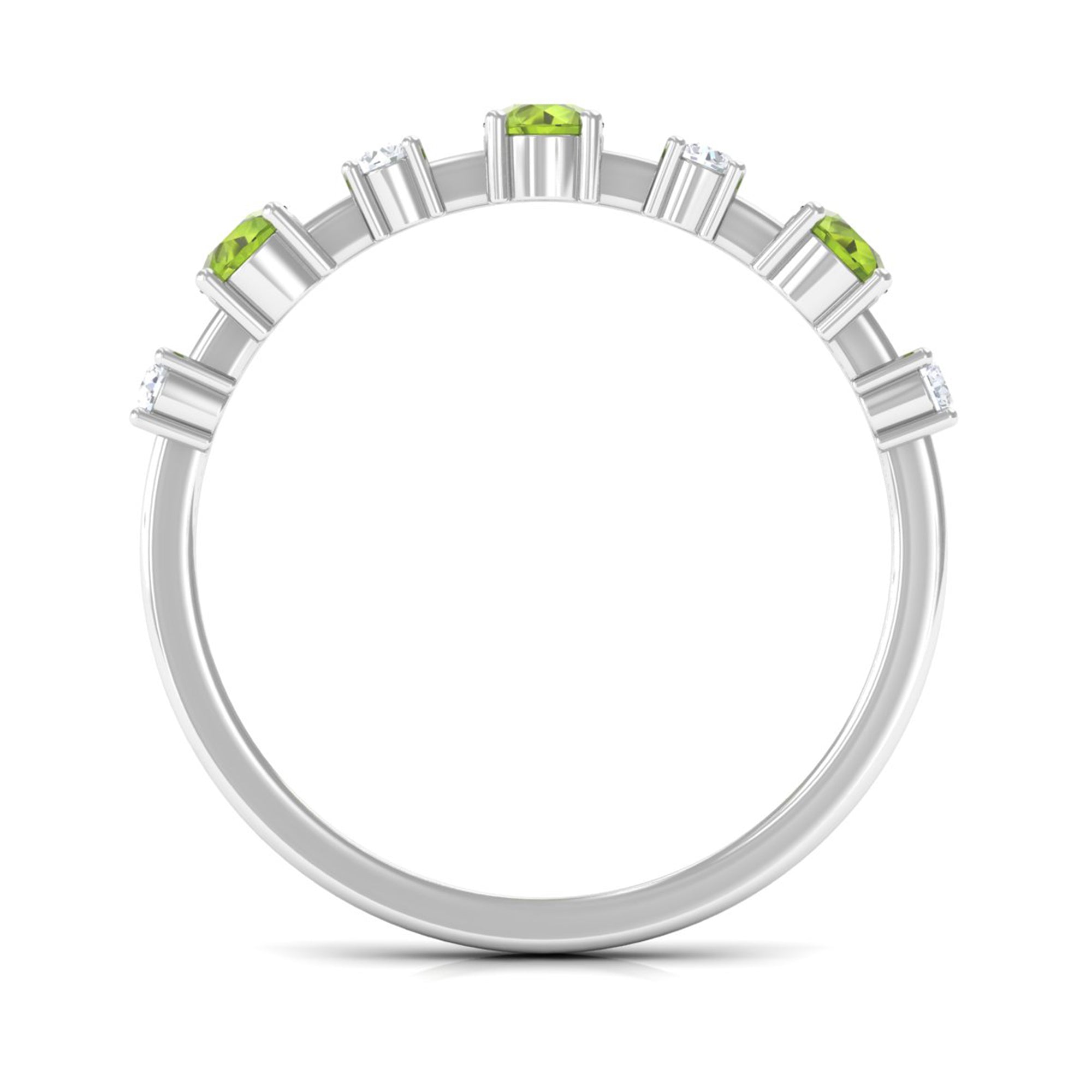Rosec Jewels-Half Eternity Ring with Peridot and Diamond