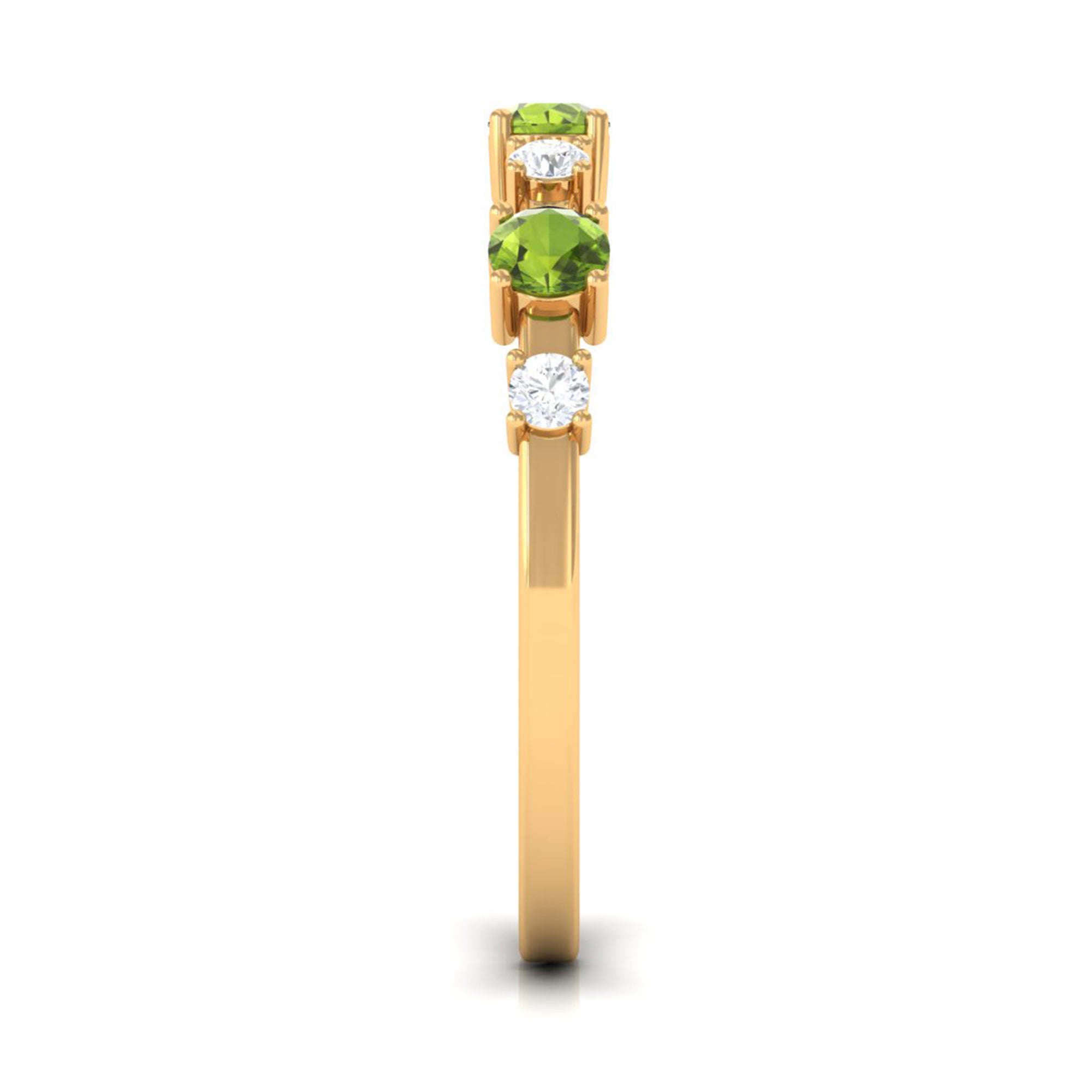 Rosec Jewels-Half Eternity Ring with Peridot and Diamond