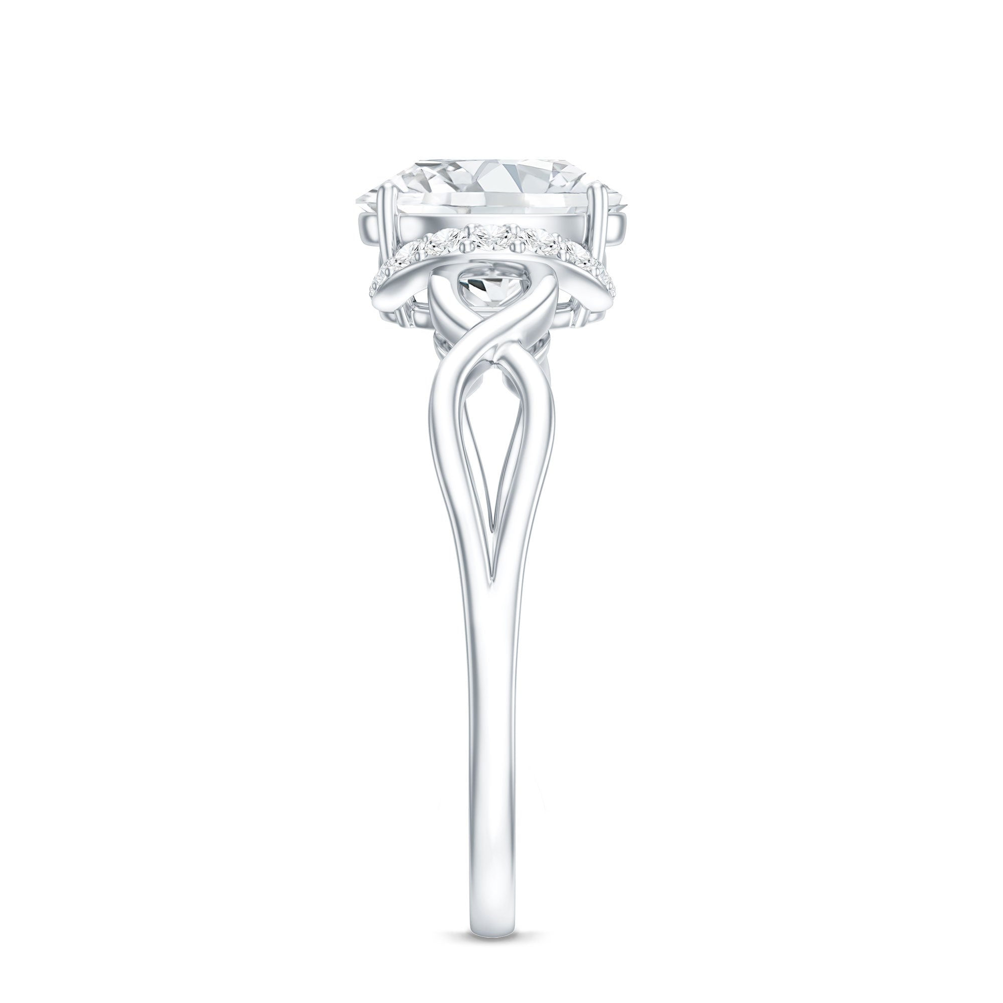Oval Shape Moissanite Engagement Ring With Certificate D-VS1 - Rosec Jewels