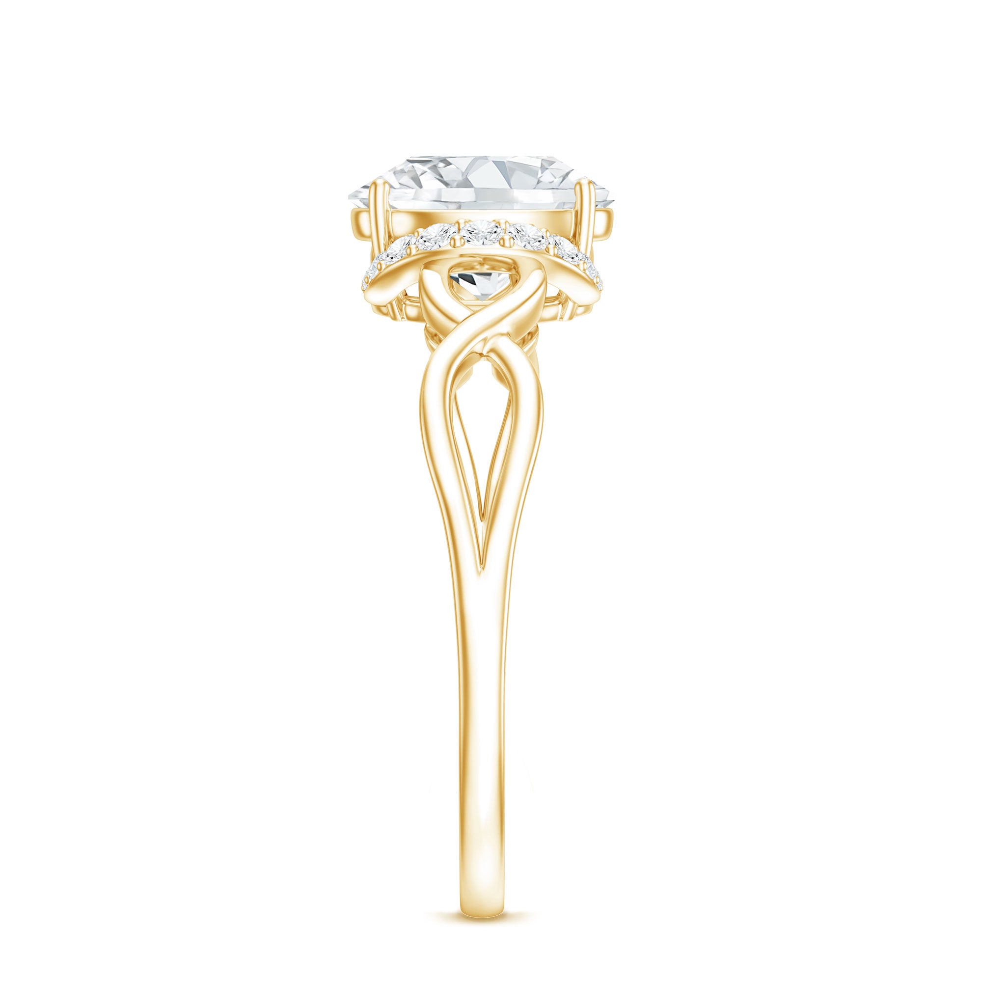 Oval Shape Moissanite Engagement Ring With Certificate D-VS1 - Rosec Jewels