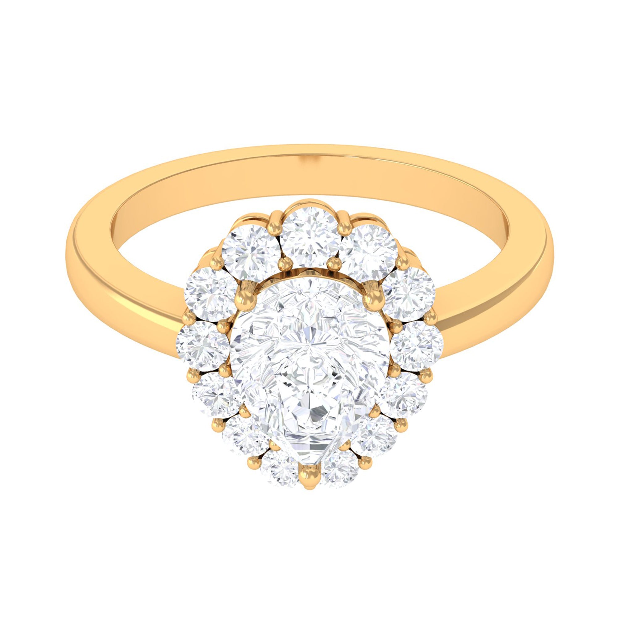 Zircon Teardrop Vintage Inspired Engagement Ring AAAA - Rosec Jewels