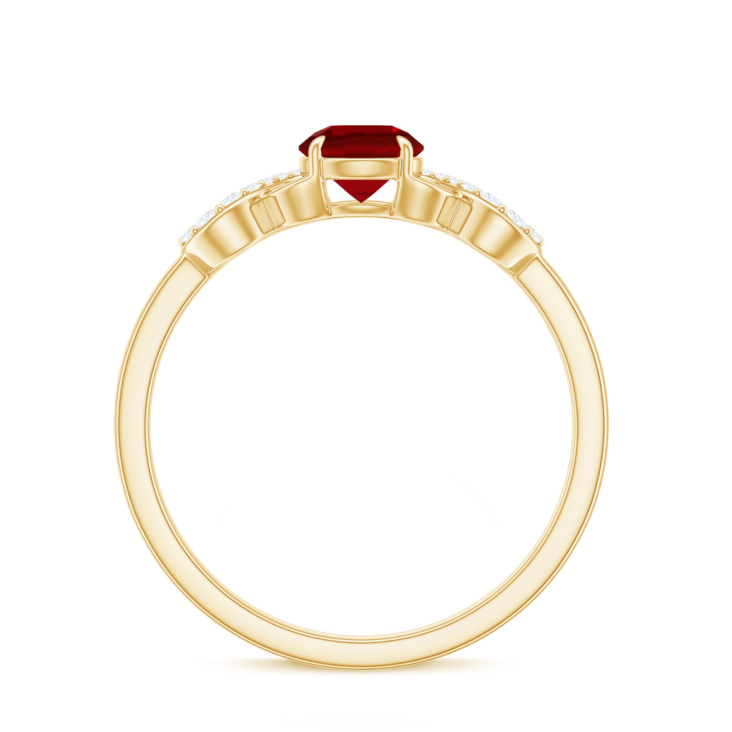 Certified 0.6 Carat Lab Grown Ruby Promise Ring with Diamond Infinity Knot AAAA - Rosec Jewels
