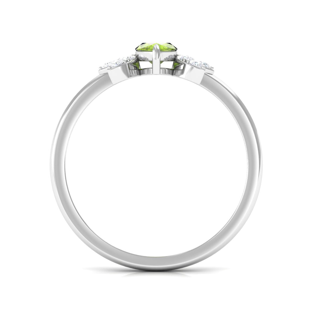 1 CT Marquise Cut Peridot Promise Ring with Diamond Stones AAA - Rosec Jewels