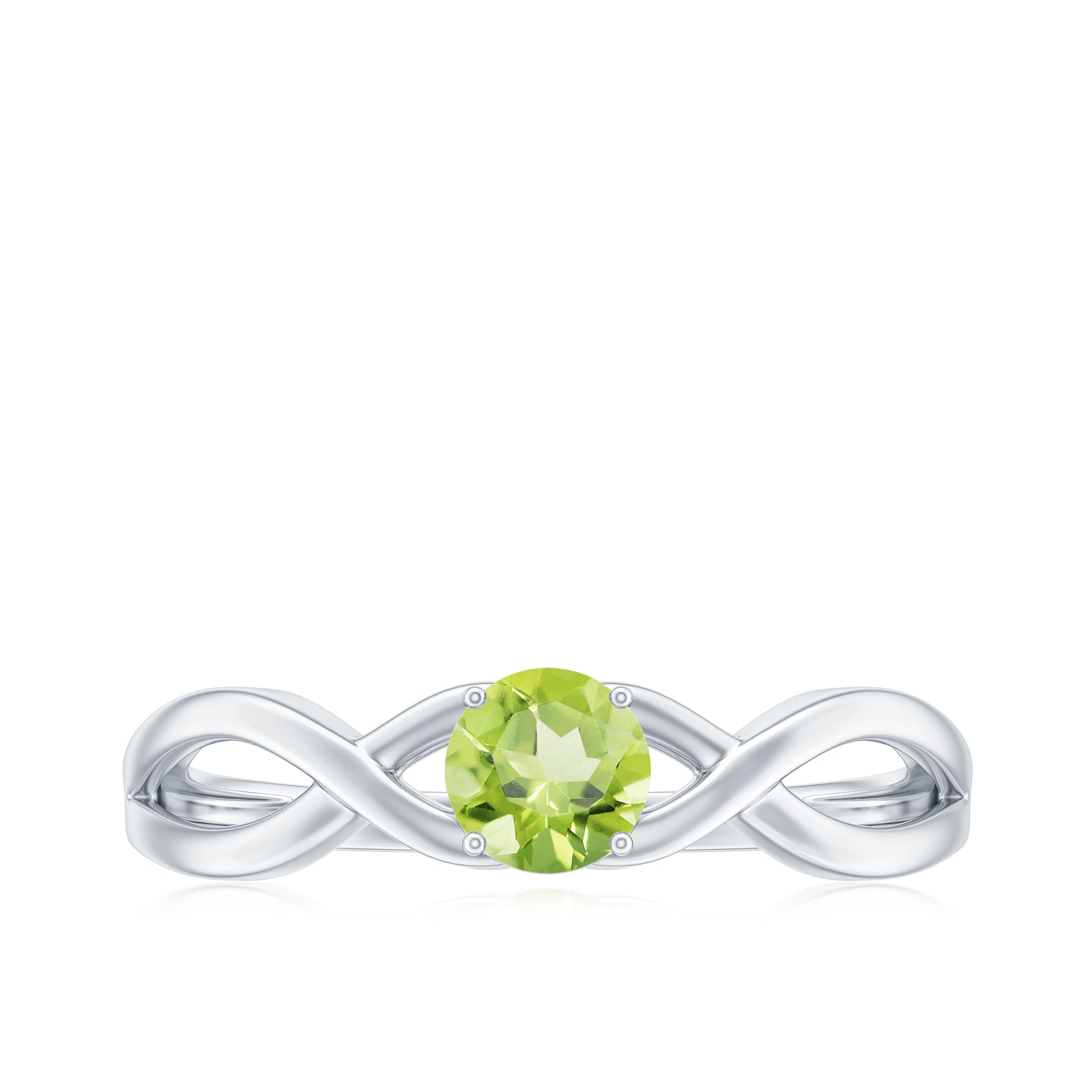 Rosec Jewels-Natural Half Carat Peridot Promise Ring with Crossover Shank
