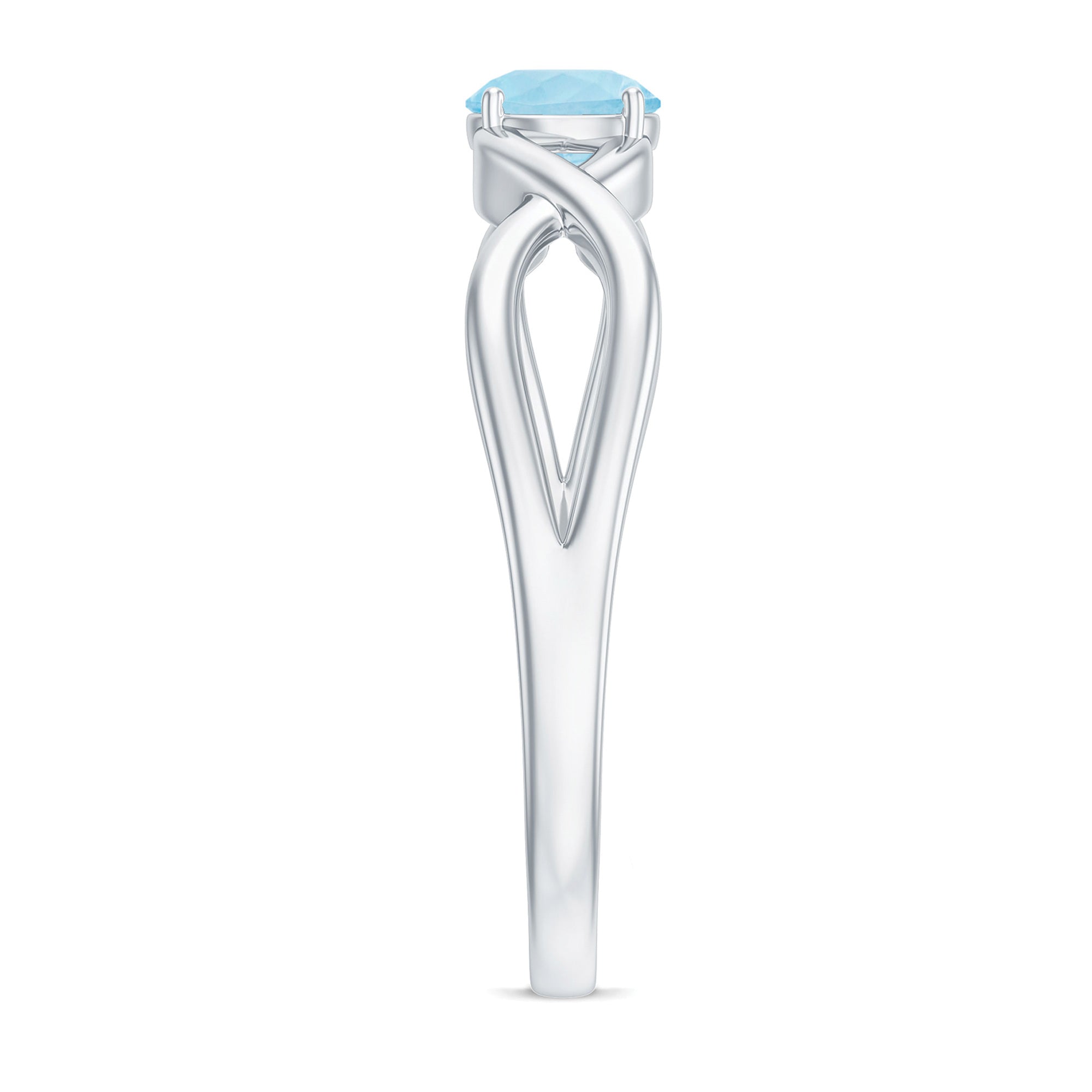 Rosec Jewels-Solitaire Aquamarine Infinity Promise Ring