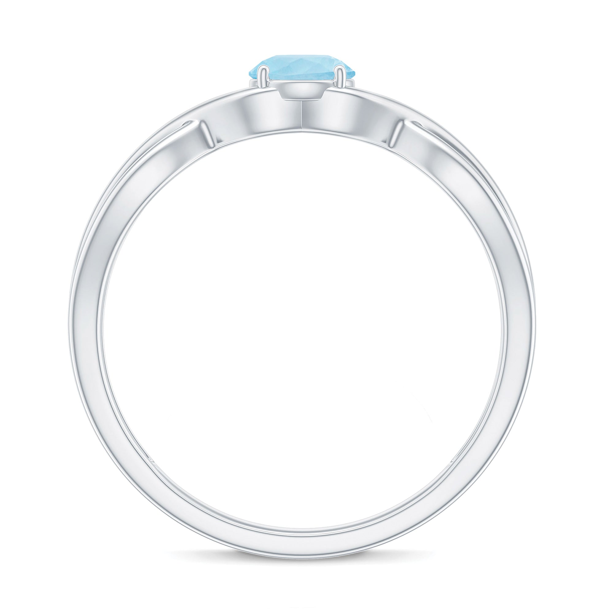 Rosec Jewels-Solitaire Aquamarine Infinity Promise Ring