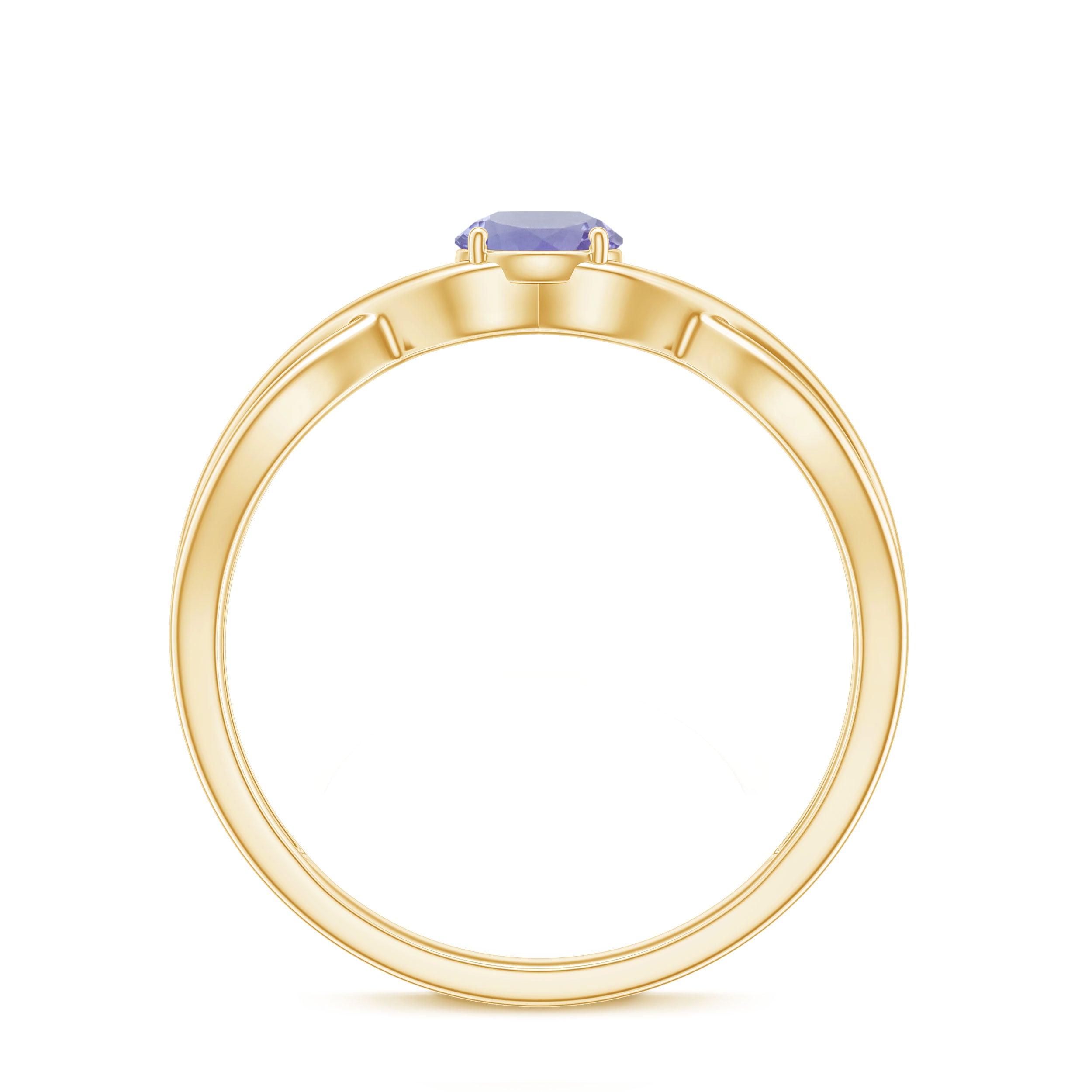 Rosec Jewels-Genuine Tanzanite Promise Ring with Crossover Shank