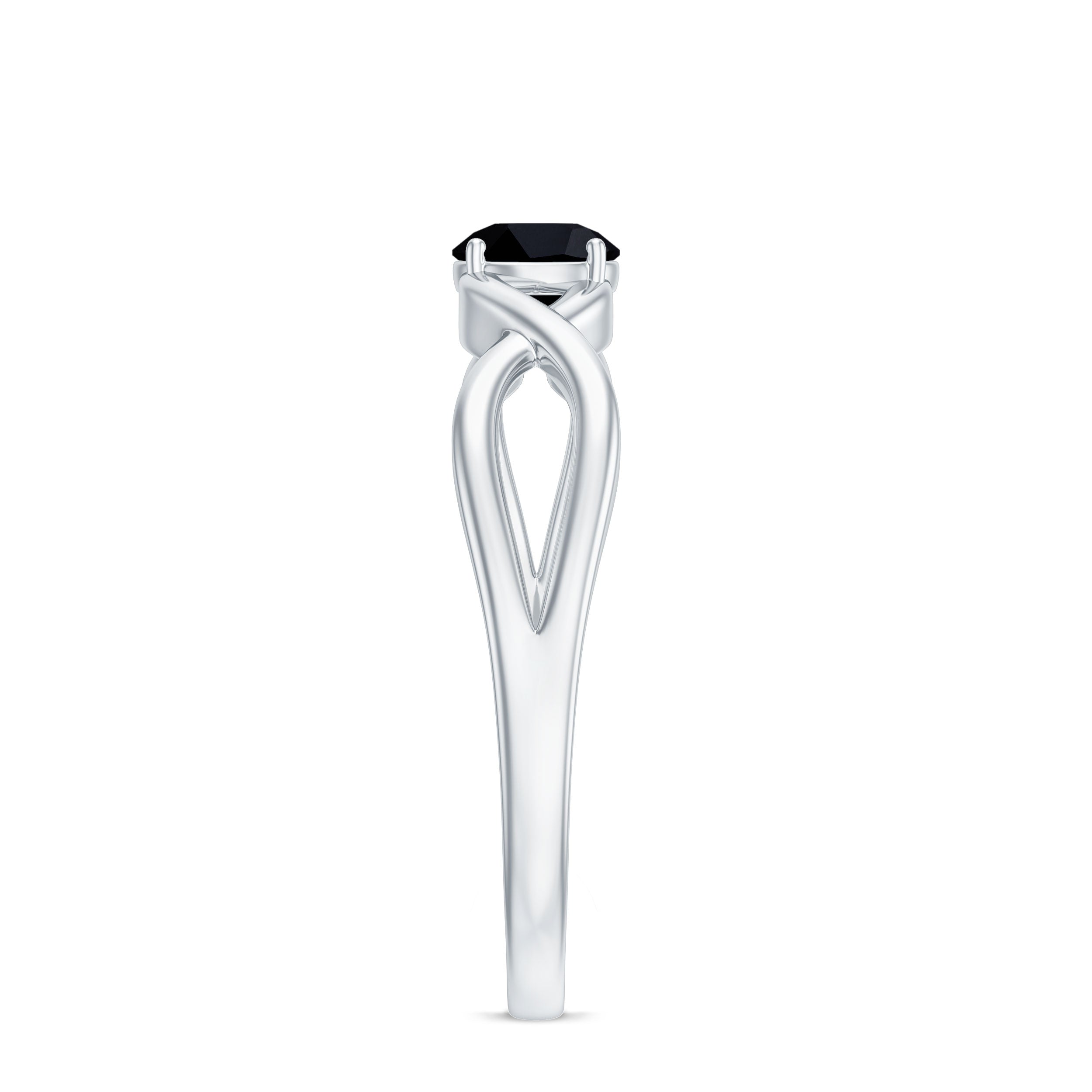 Rosec Jewels-Solitaire Black Onyx Infinity Promise Ring for Women