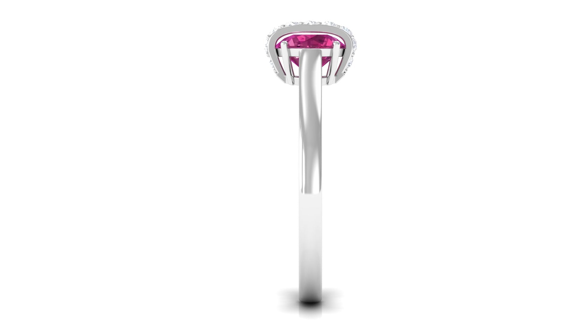 Pink Tourmaline Designer Engagement Ring with Diamond AAA - Rosec Jewels