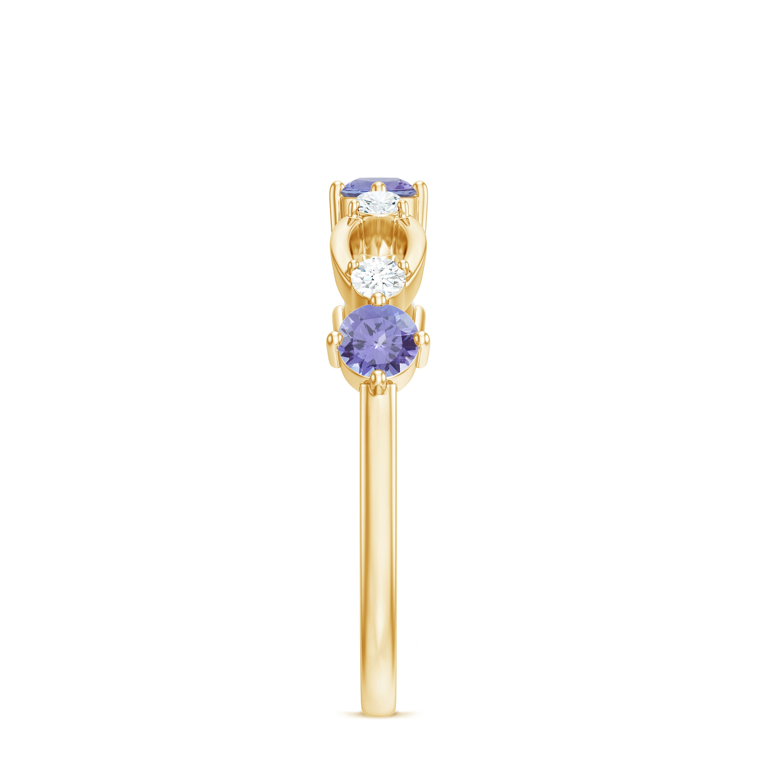 Rosec Jewels-Natural Tanzanite Diamond Ring for Promise