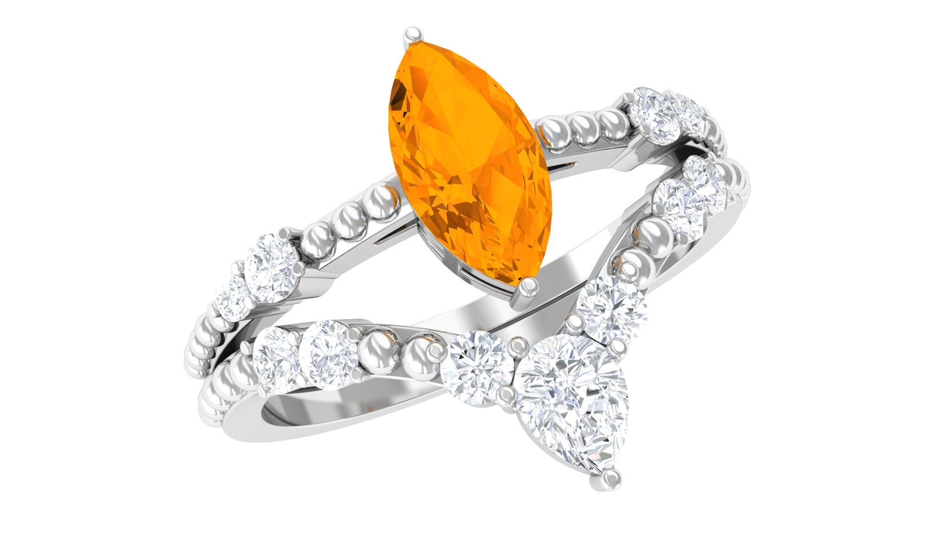 Marquise Cut Fire Opal and Diamond Wedding Ring Set AAA - Rosec Jewels