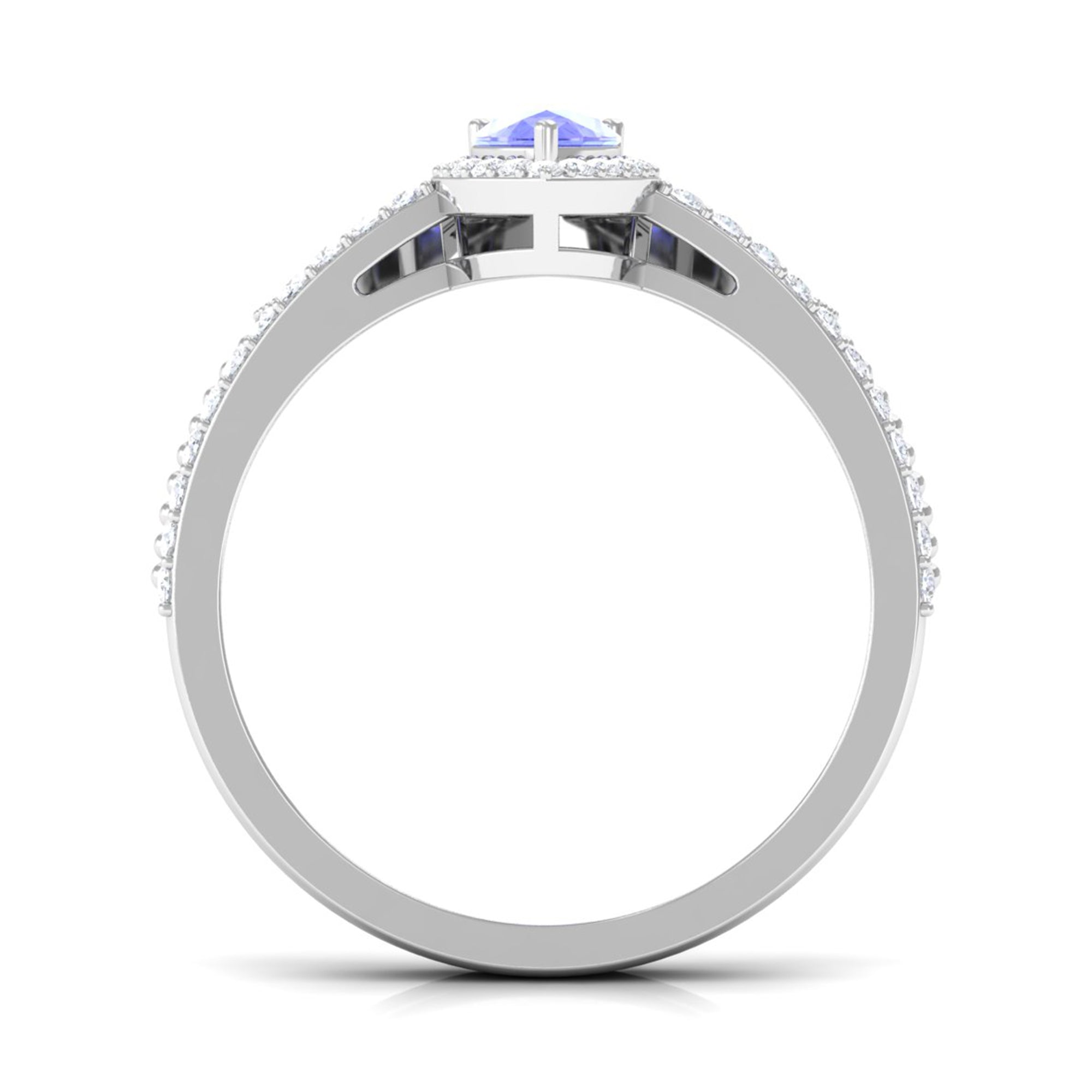 Rosec Jewels-Vintage Looking Tanzanite Diamond Wedding Bridal Ring Set of 2