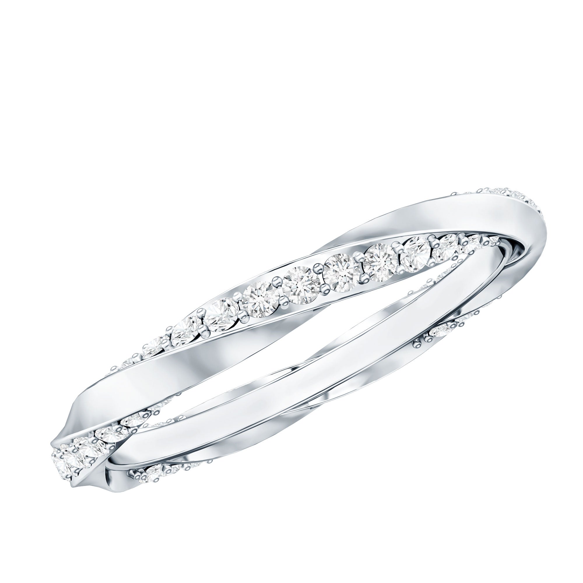 Certified Real Diamond Twisted Eternity Ring Natural - ( HI-SI ) - Rosec Jewels
