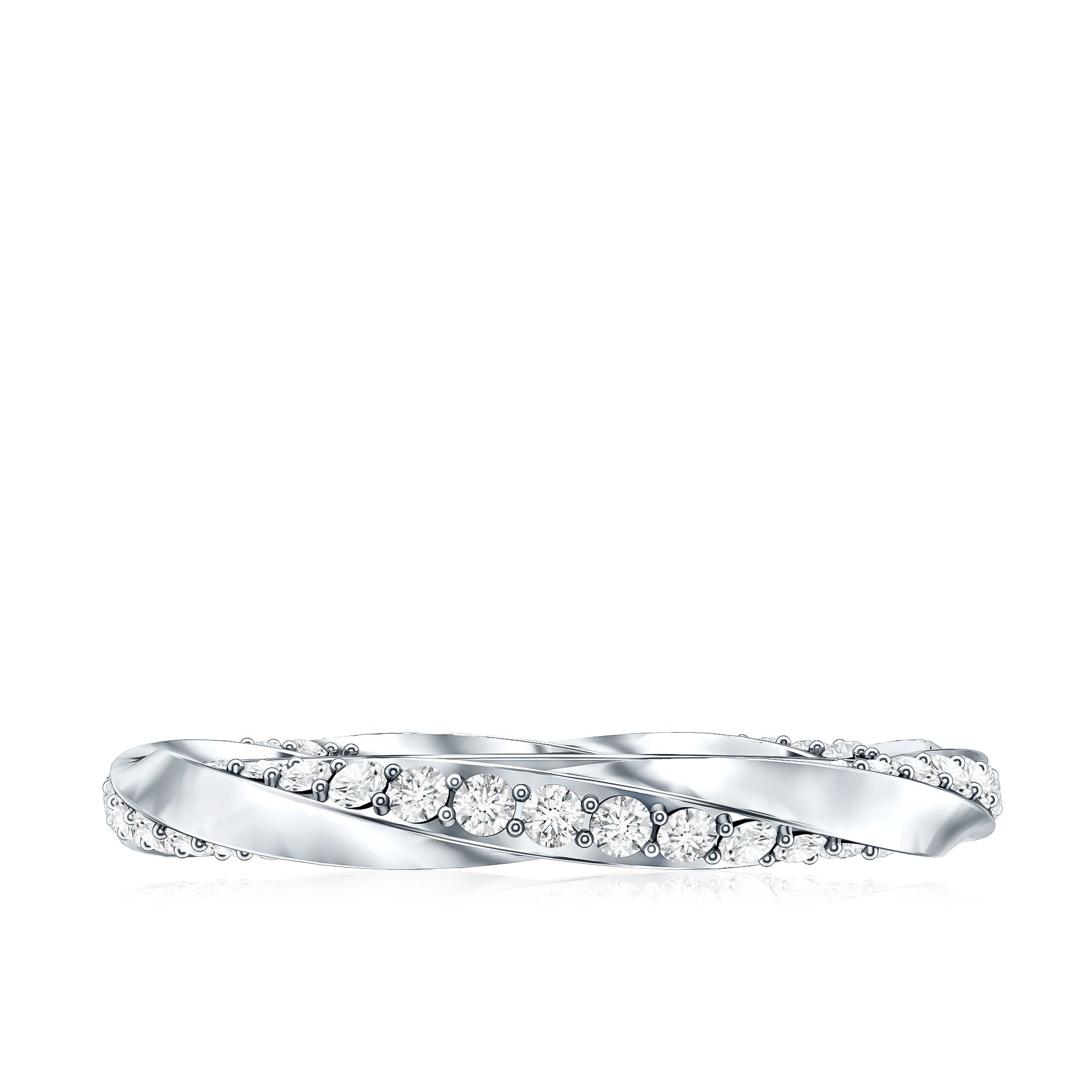 Certified Real Diamond Twisted Eternity Ring Natural - ( HI-SI ) - Rosec Jewels