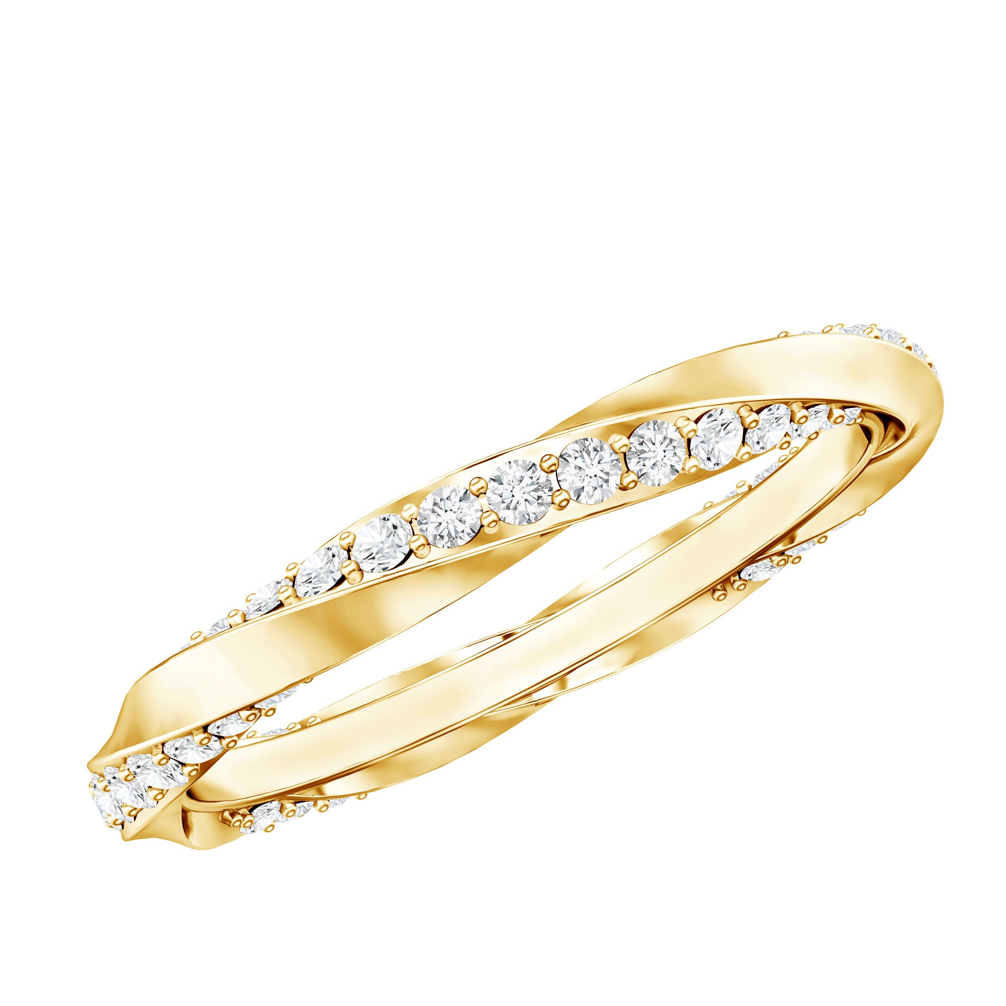Certified Real Diamond Twisted Eternity Ring Natural - ( HI-SI ) - Rosec Jewels