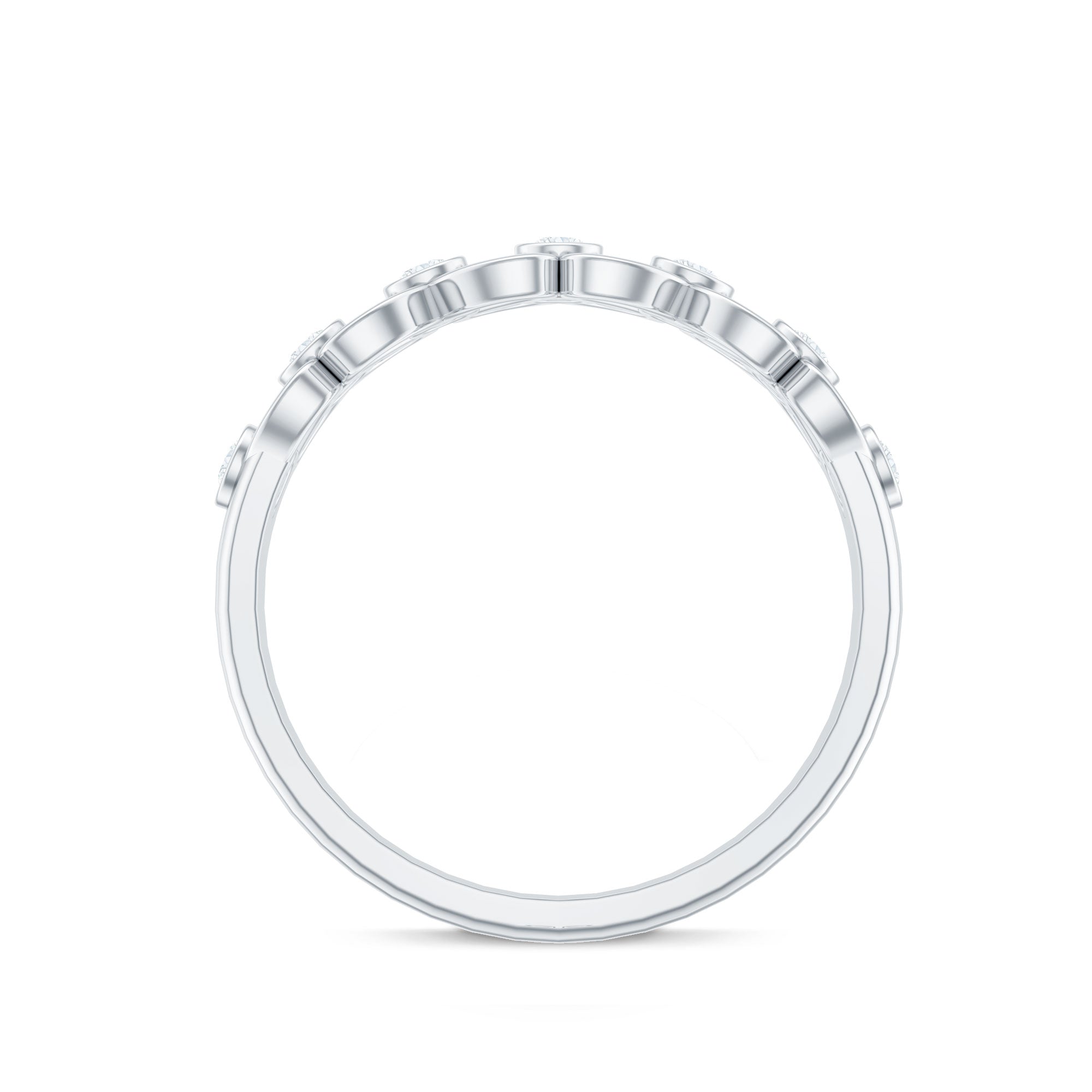 Contemporary Diamond Half Eternity Band Ring for Women Natural - ( HI-SI ) - Rosec Jewels