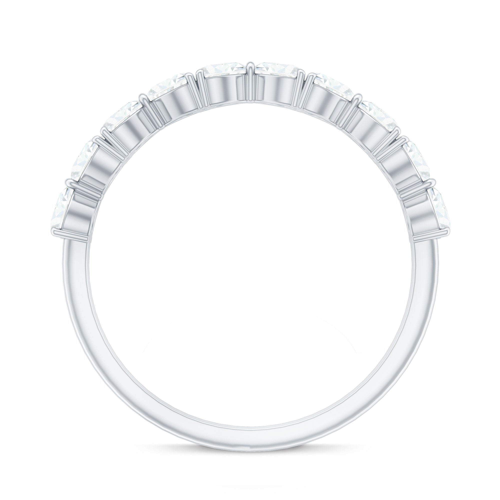 Rosec Jewels-Heart Shaped Moissanite Wedding Band for Women
