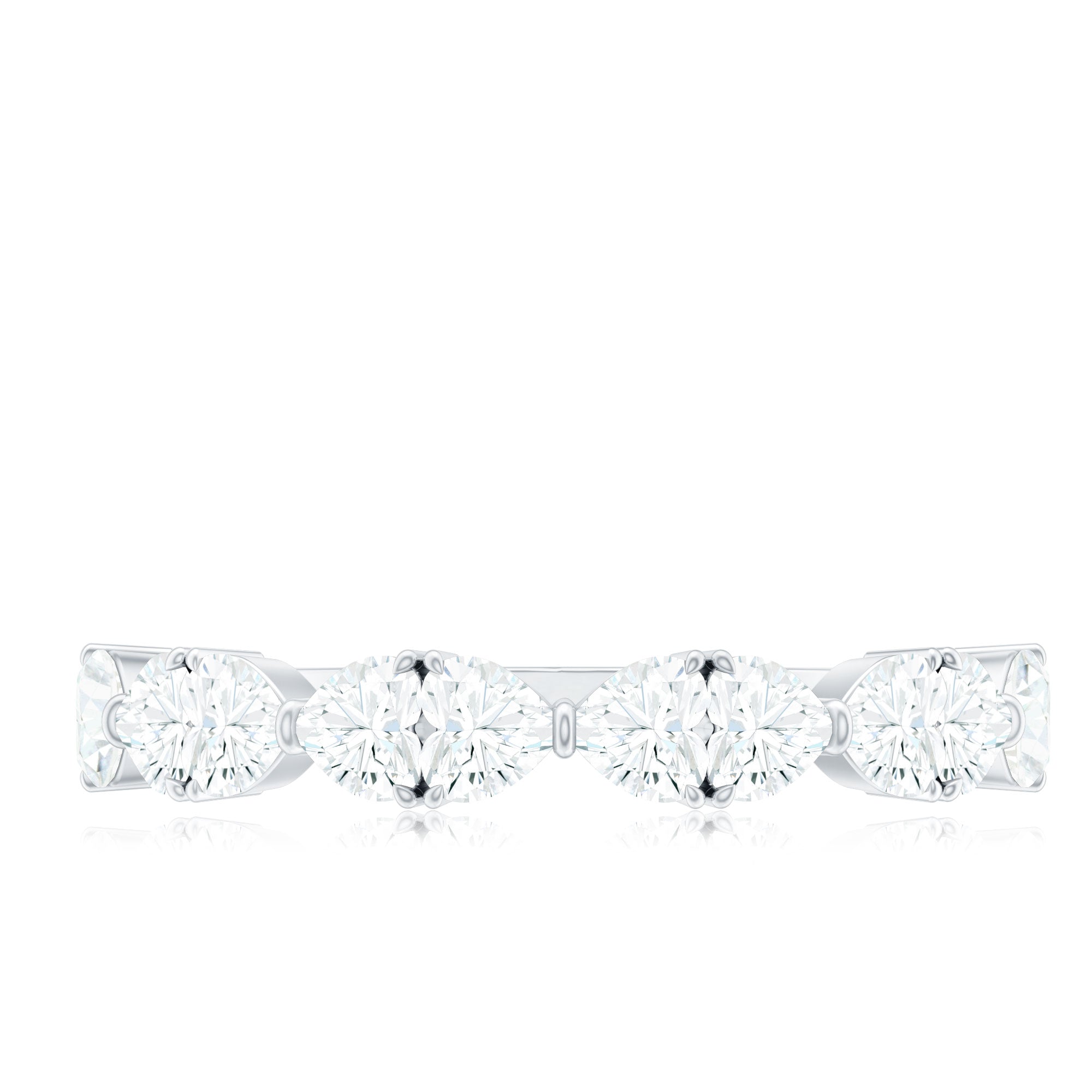 Rosec Jewels-Heart Shaped Moissanite Wedding Band for Women