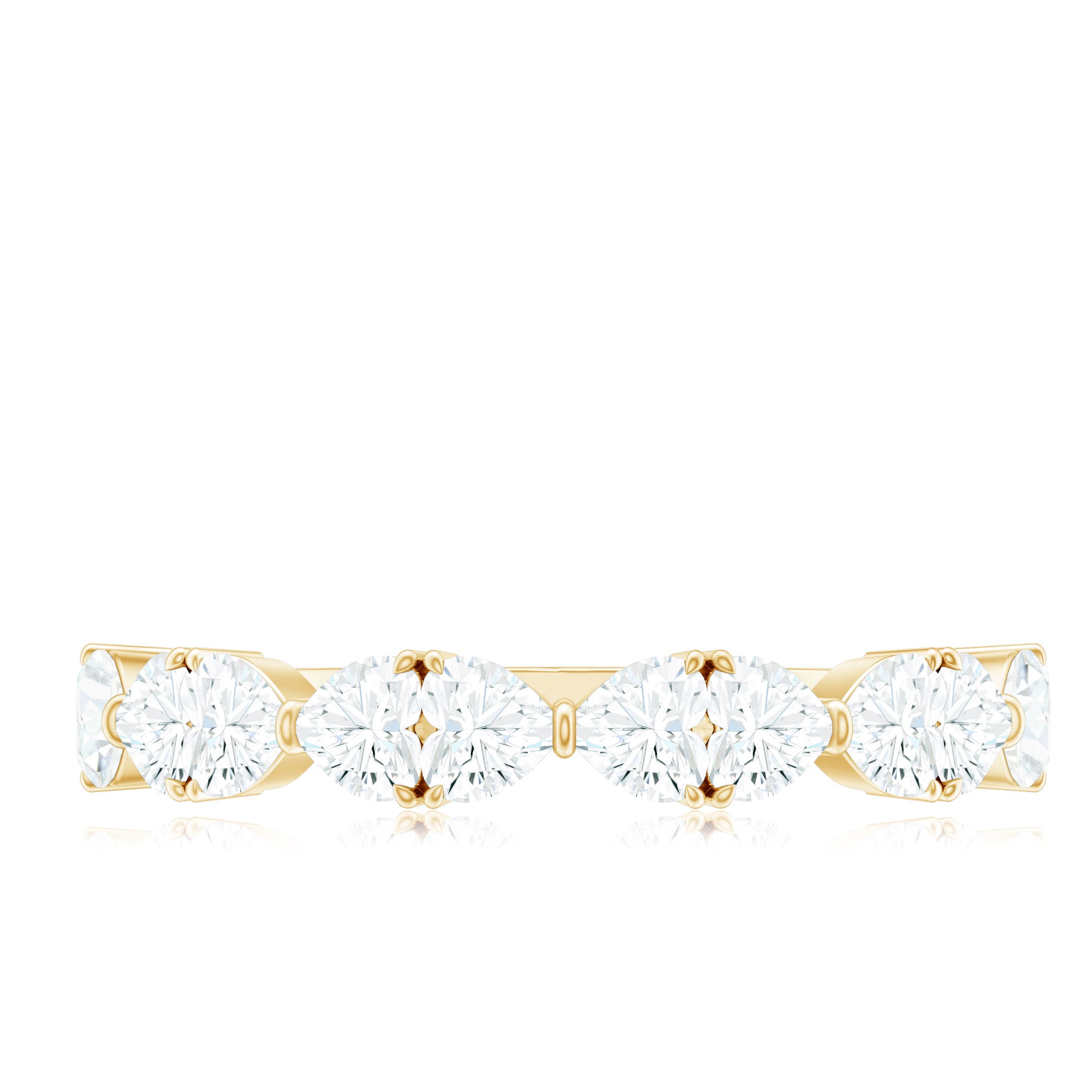 Rosec Jewels-Heart Shaped Moissanite Wedding Band for Women