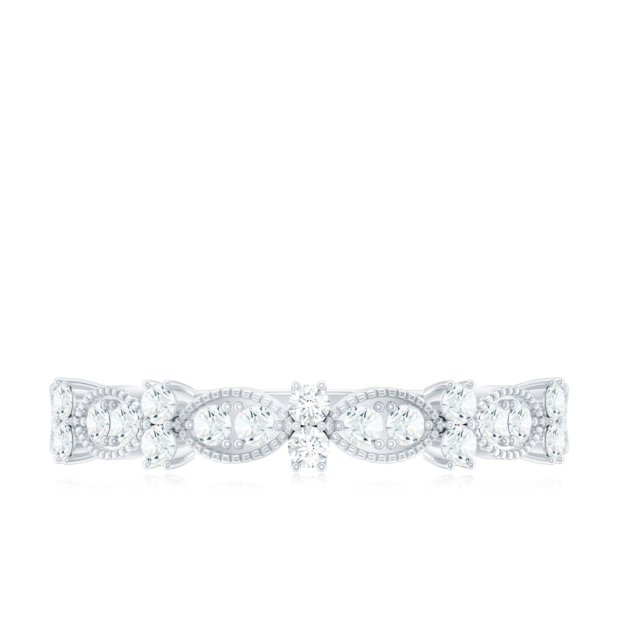 Designer Diamond Half Eternity Ring for Valentines Natural - ( HI-SI ) - Rosec Jewels