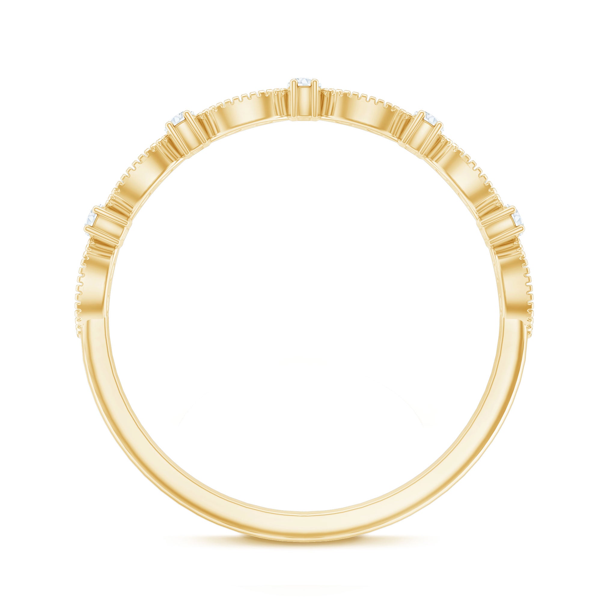 Designer Diamond Half Eternity Ring for Valentines Natural - ( HI-SI ) - Rosec Jewels