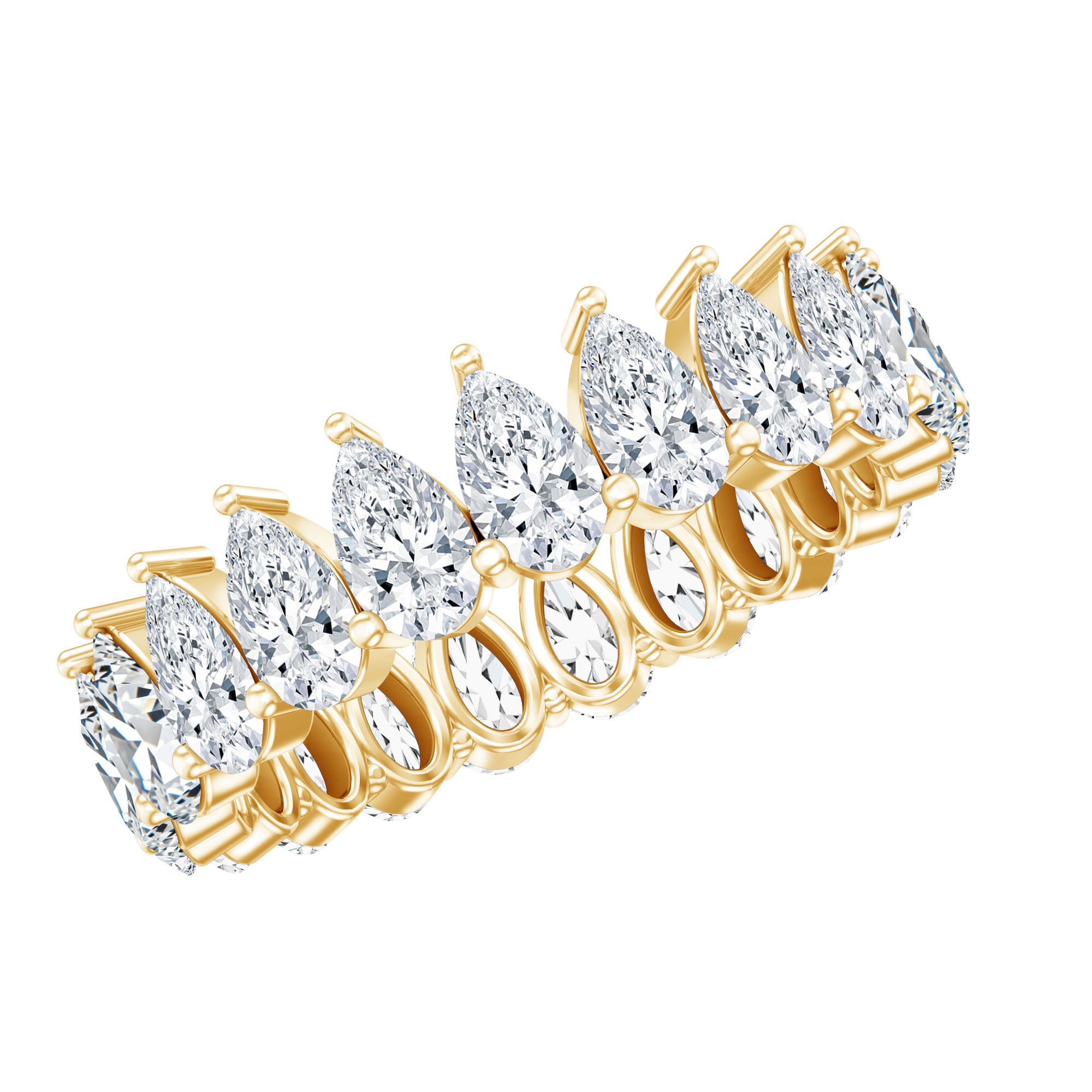 Lab Grown Diamond Teardrop Wedding Band Lab - ( EF-VS ) - Rosec Jewels