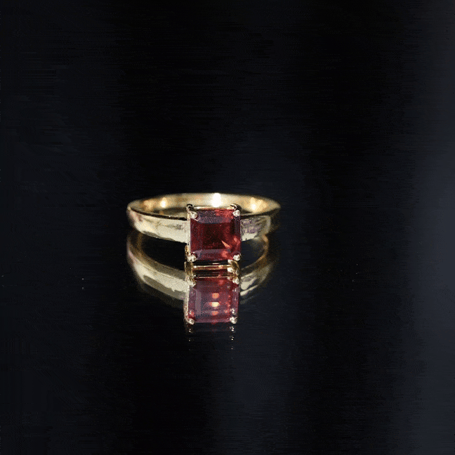 3.3 Carat Real Garnet Asscher Cut Engagement Ring with Certificate AAA - Rosec Jewels