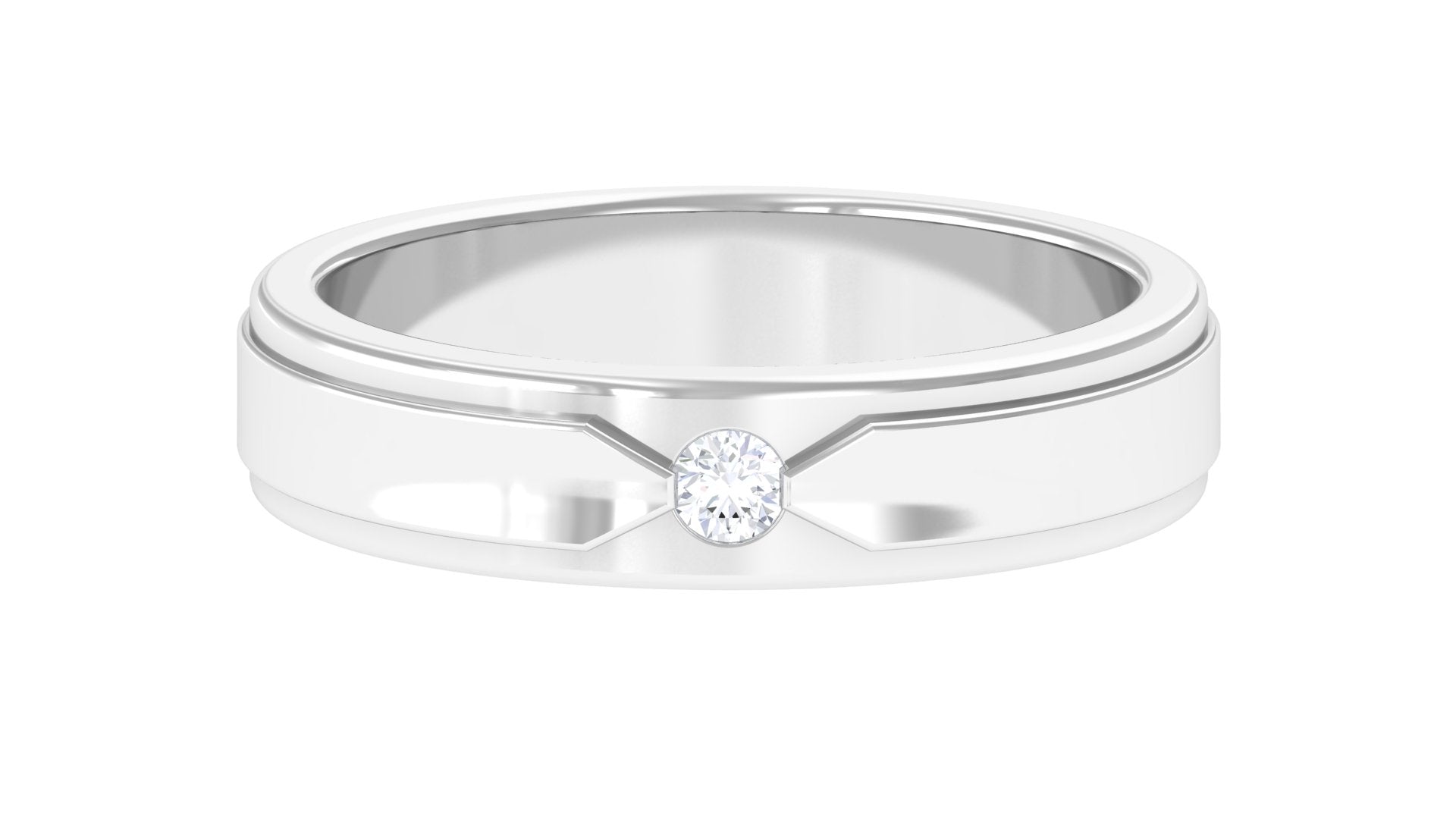 Certified Real Mens Diamond Band Ring Natural - ( HI-SI ) - Rosec Jewels