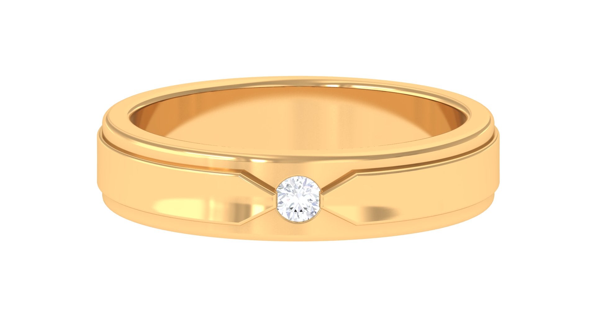 Certified Real Mens Diamond Band Ring Natural - ( HI-SI ) - Rosec Jewels