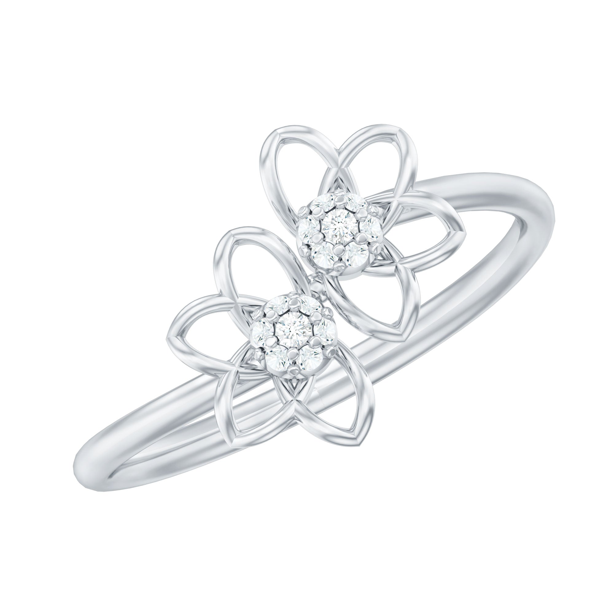 Brilliant Cut Diamond Flower Promise Ring