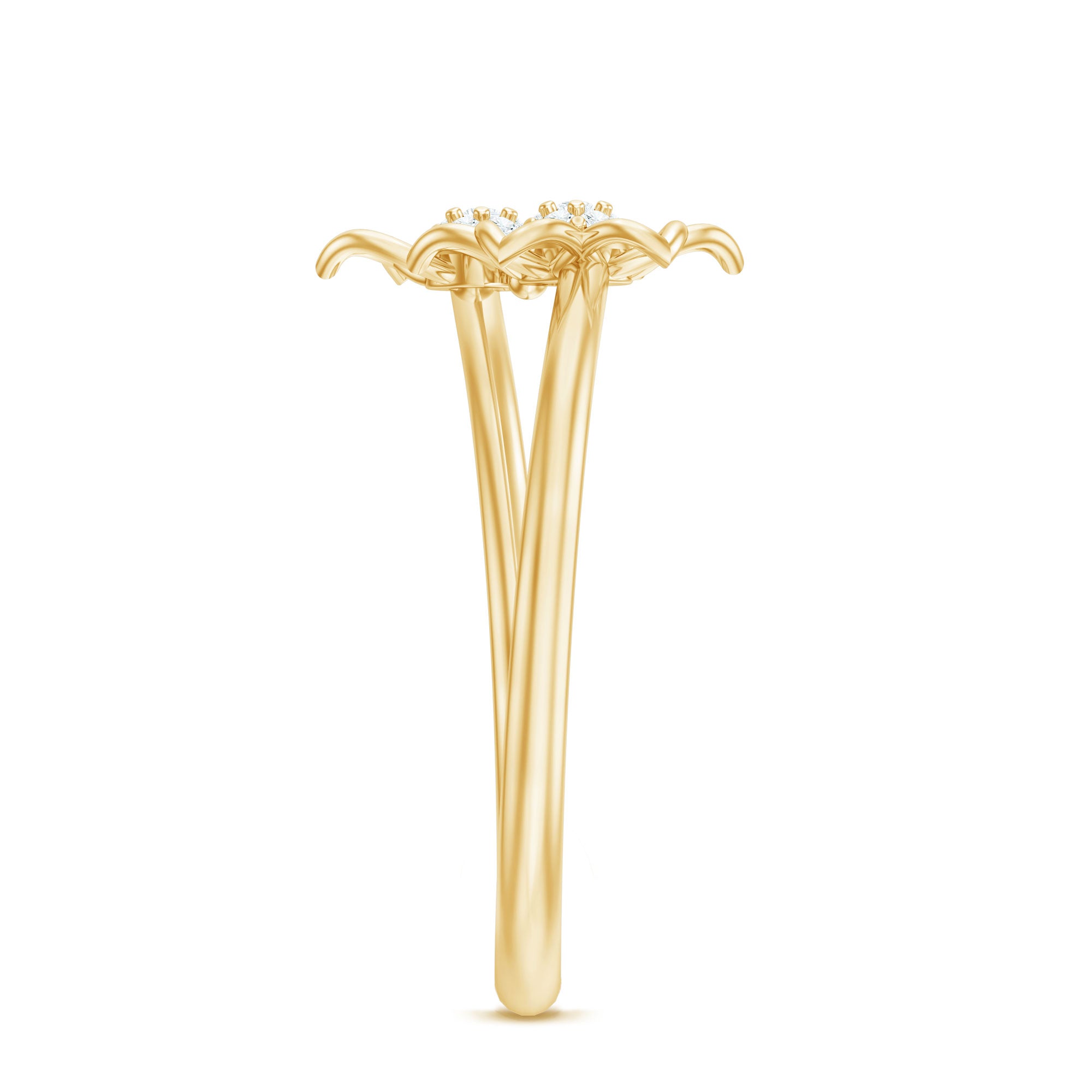 Brilliant Cut Diamond Flower Promise Ring Natural - ( HI-SI ) - Rosec Jewels