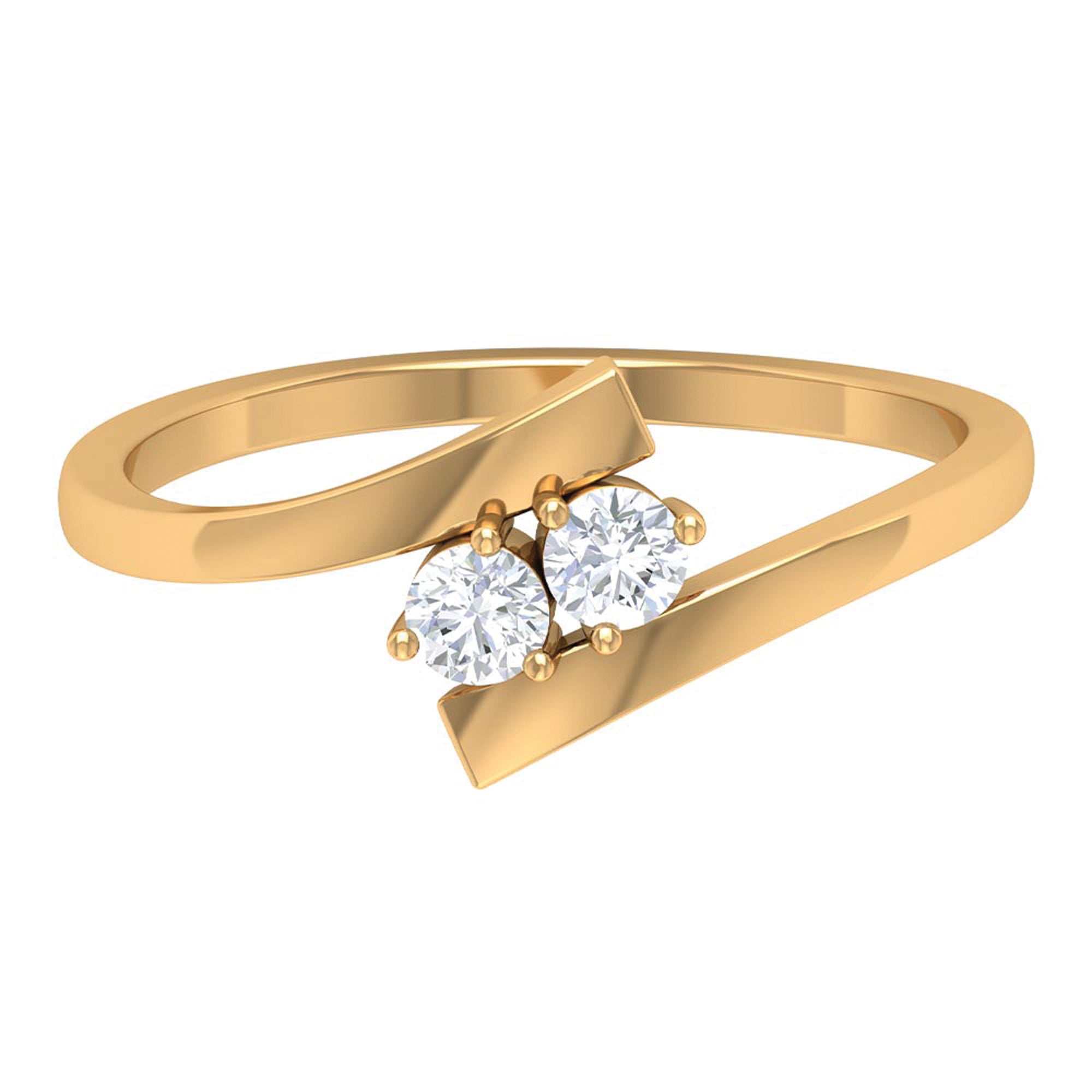 Diamond Toi Et Moi Ring For Her Natural - ( HI-SI ) - Rosec Jewels