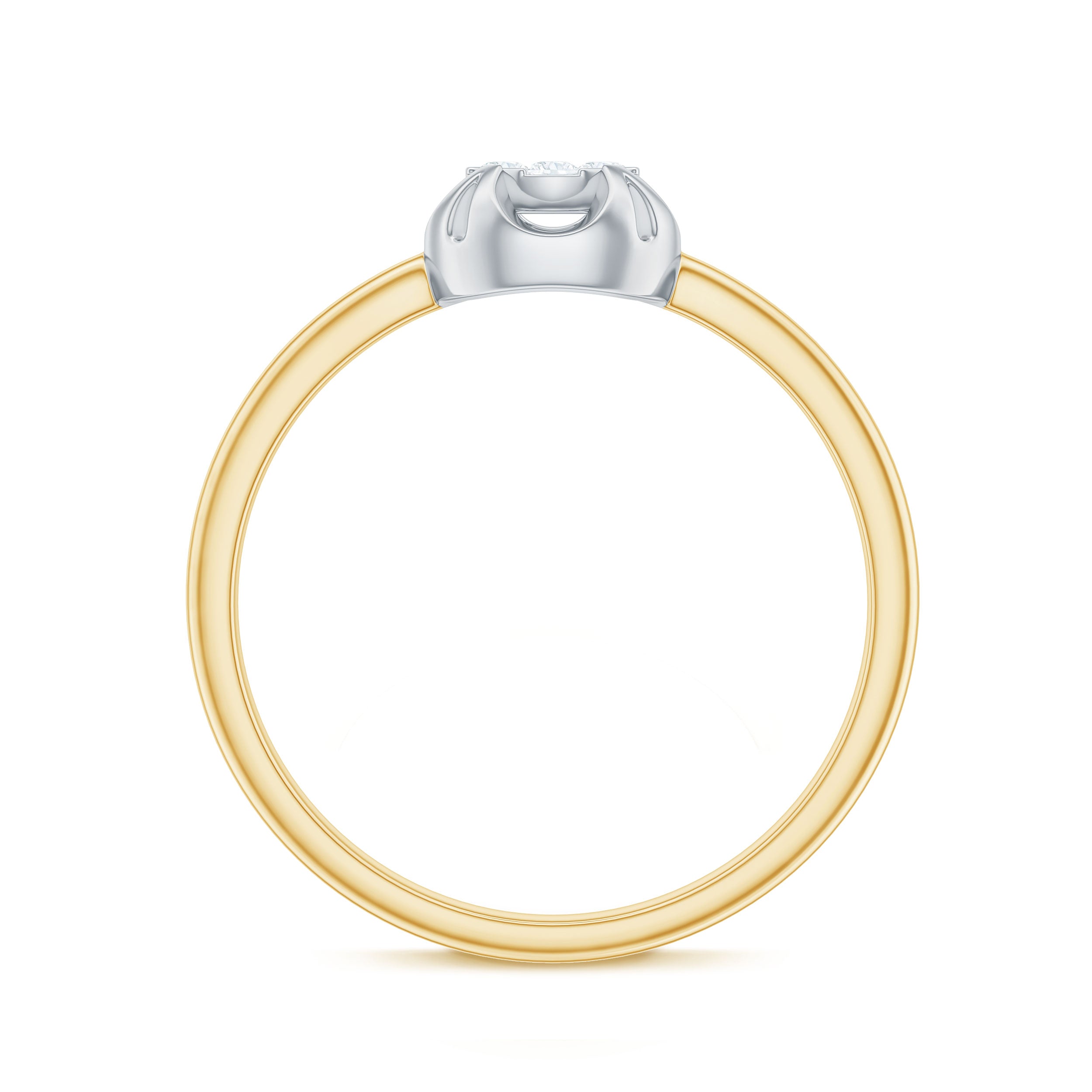 Rosec Jewels-Round Shape Diamond Ring in Illusion Setting