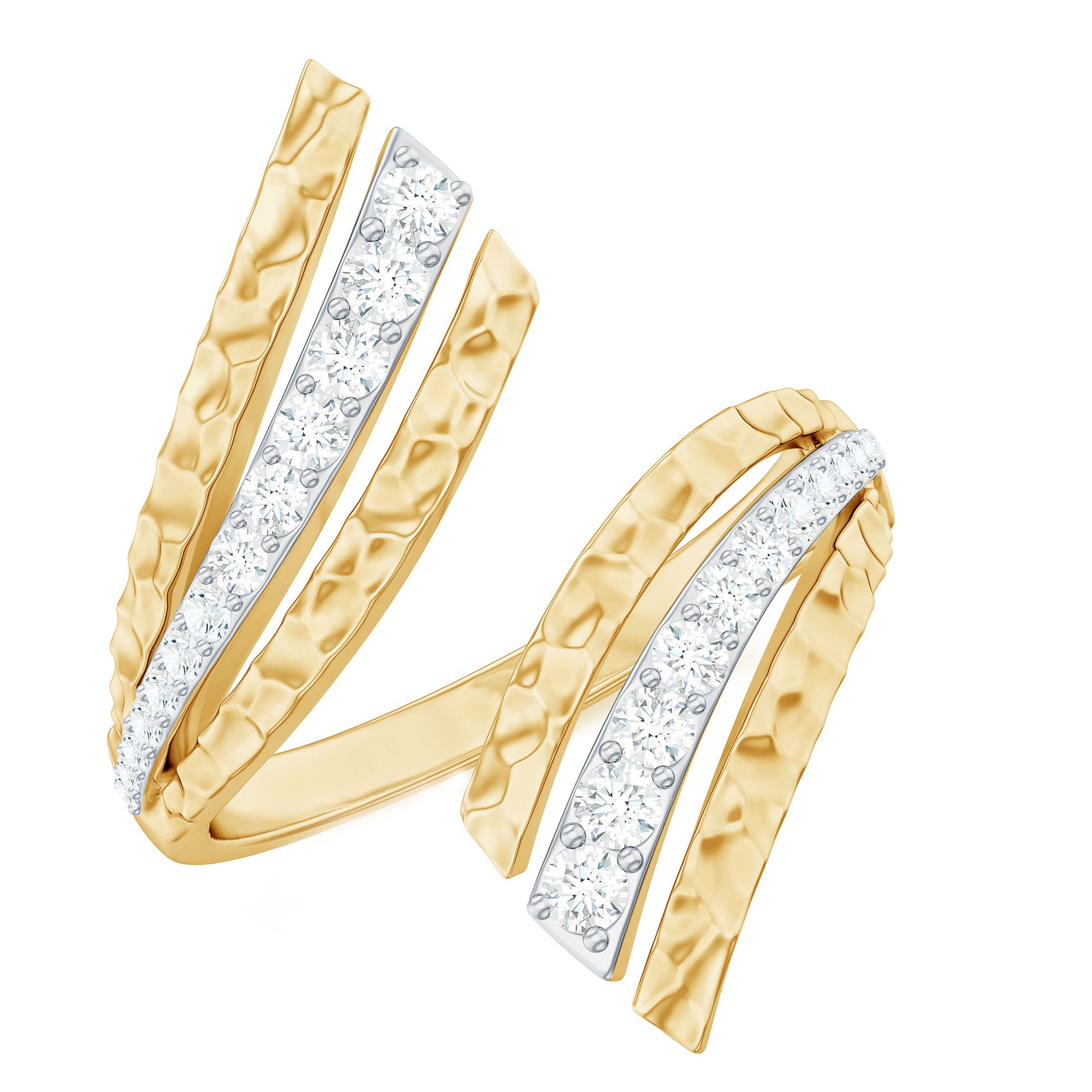 Certified Diamond Statement Ring in Prong Setting Natural - ( HI-SI ) - Rosec Jewels